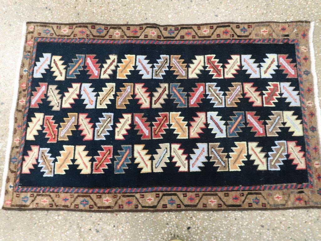 Galerie Shabab Collection Mid-20th Century Handmade Persian Hamadan Small Throw Rug - 4