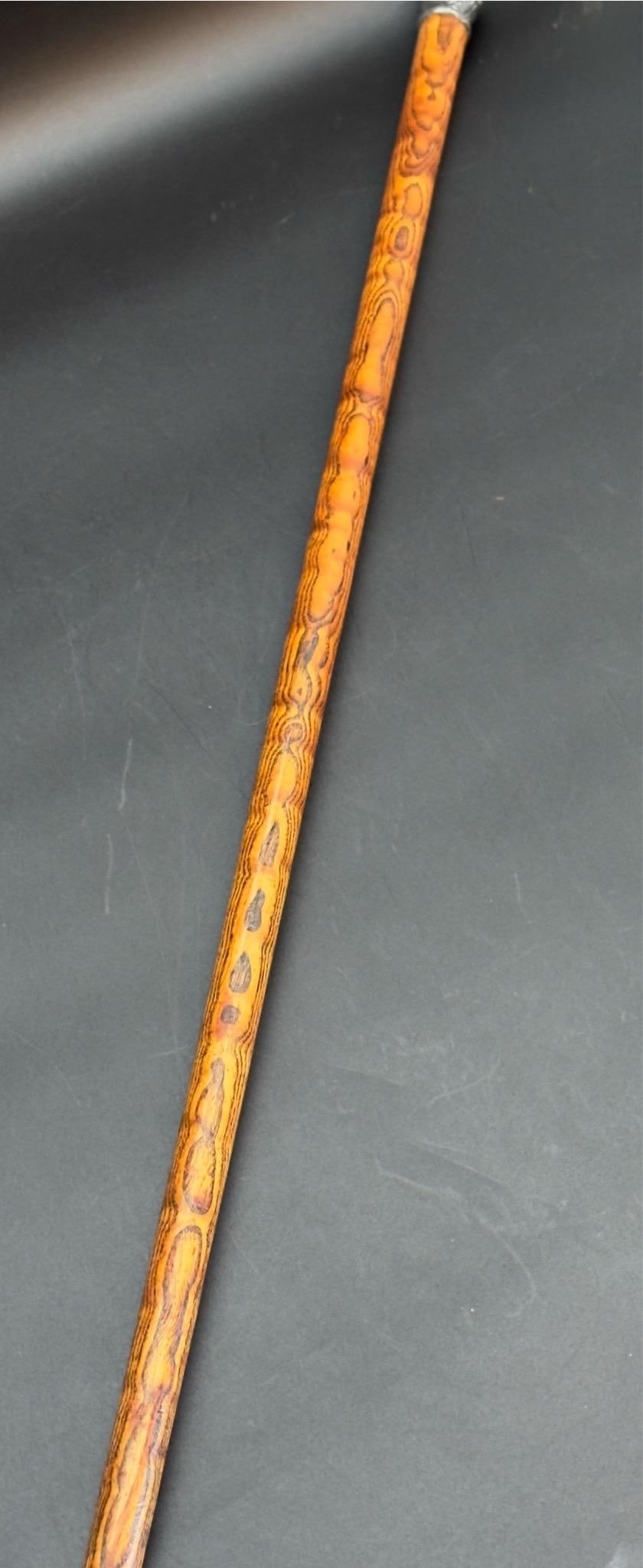 Antique Victorian Silver Mounted Walking Stick - 13