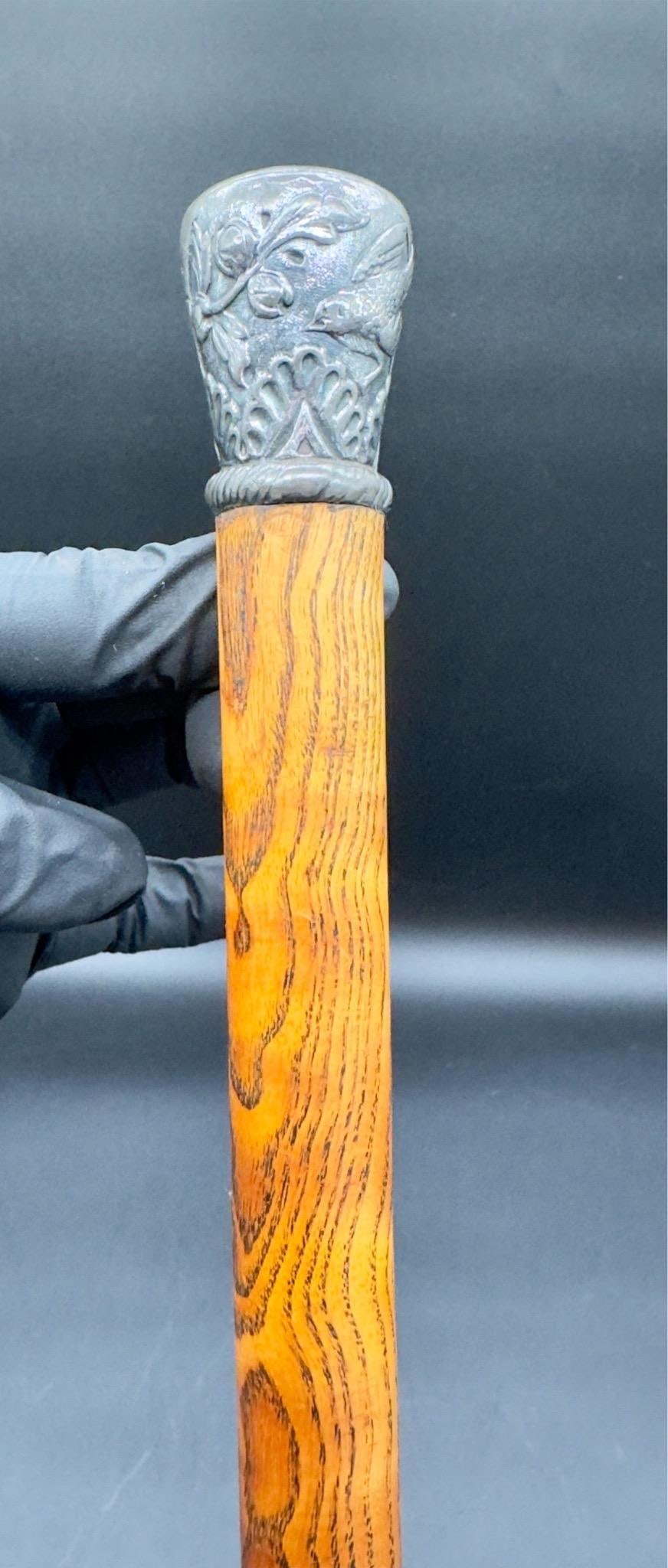 Antique Victorian Silver Mounted Walking Stick - 3