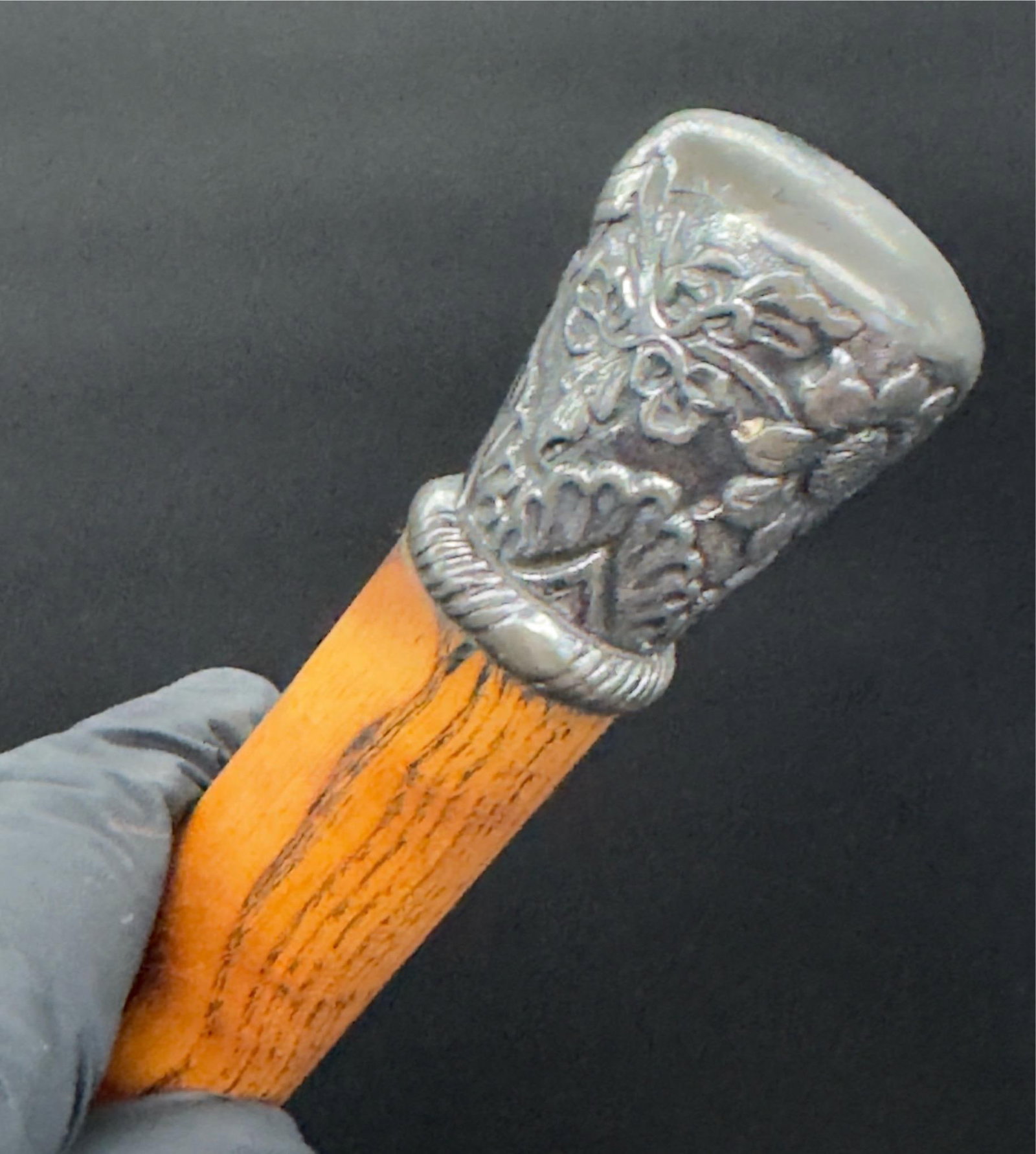 Antique Victorian Silver Mounted Walking Stick - 8