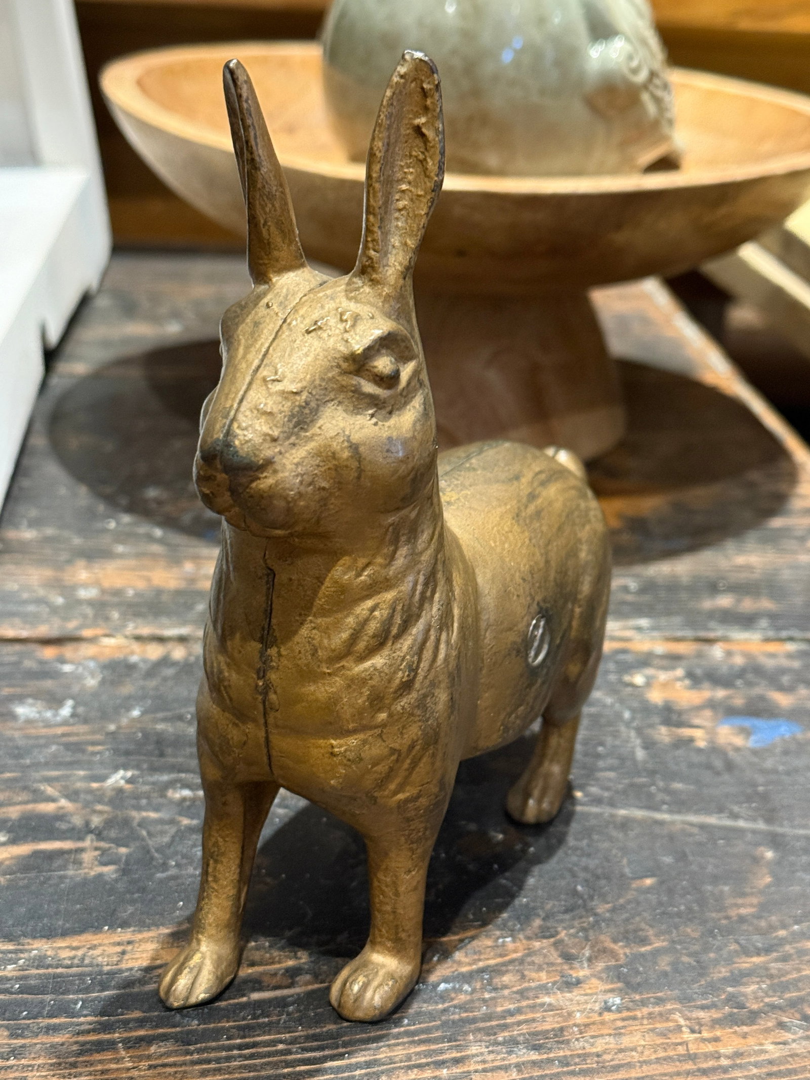 Vintage a.c. Williams Cast Iron Standing Rabbit Still Bank c.1900 - 10