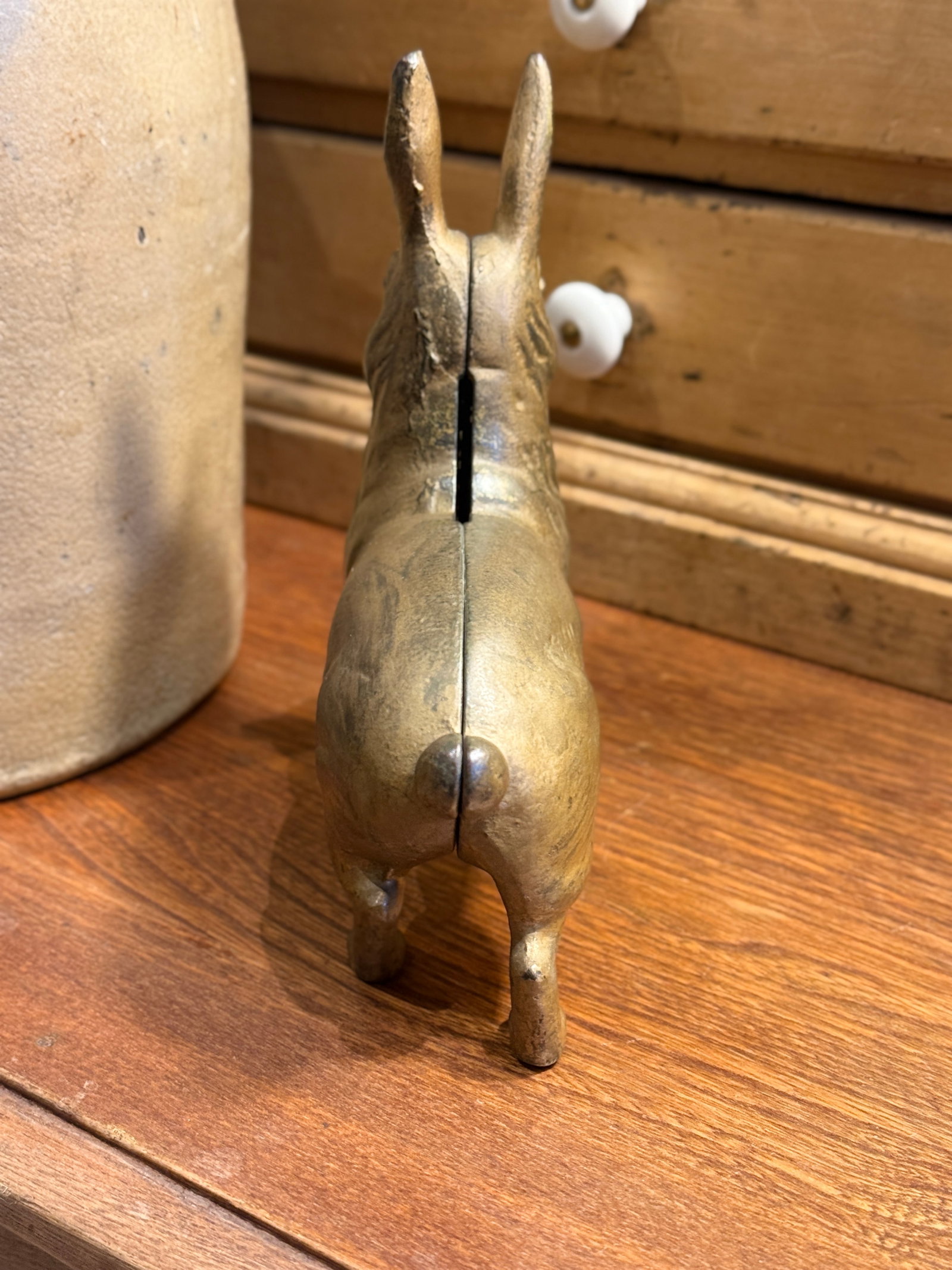 Vintage a.c. Williams Cast Iron Standing Rabbit Still Bank c.1900 - 5
