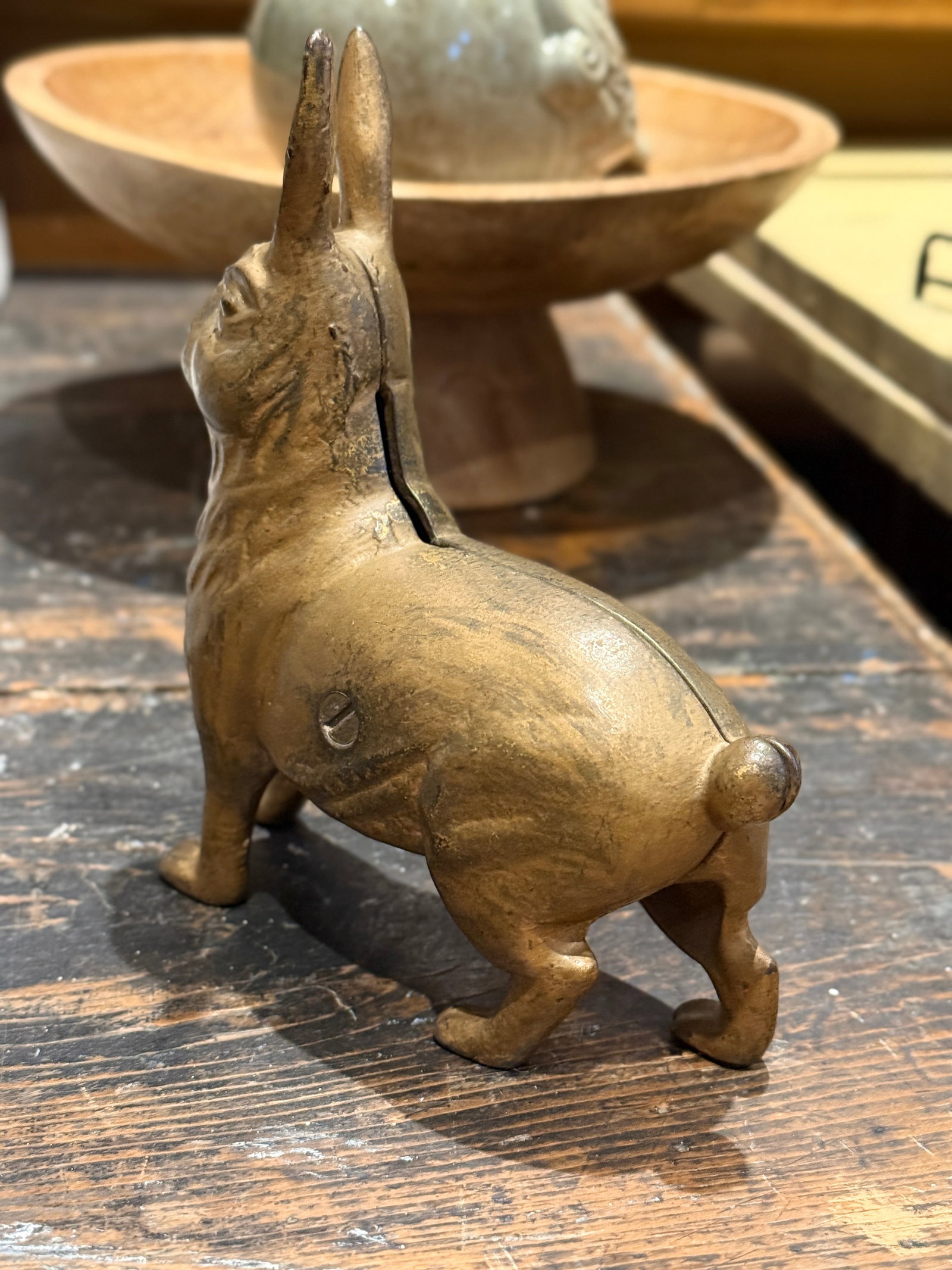 Vintage a.c. Williams Cast Iron Standing Rabbit Still Bank c.1900 - 8