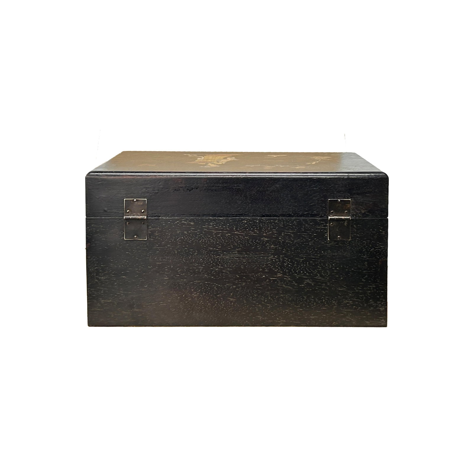 Oriental Mother of Pearl Dark Brown Wood Small Trunk Chest Box - 4