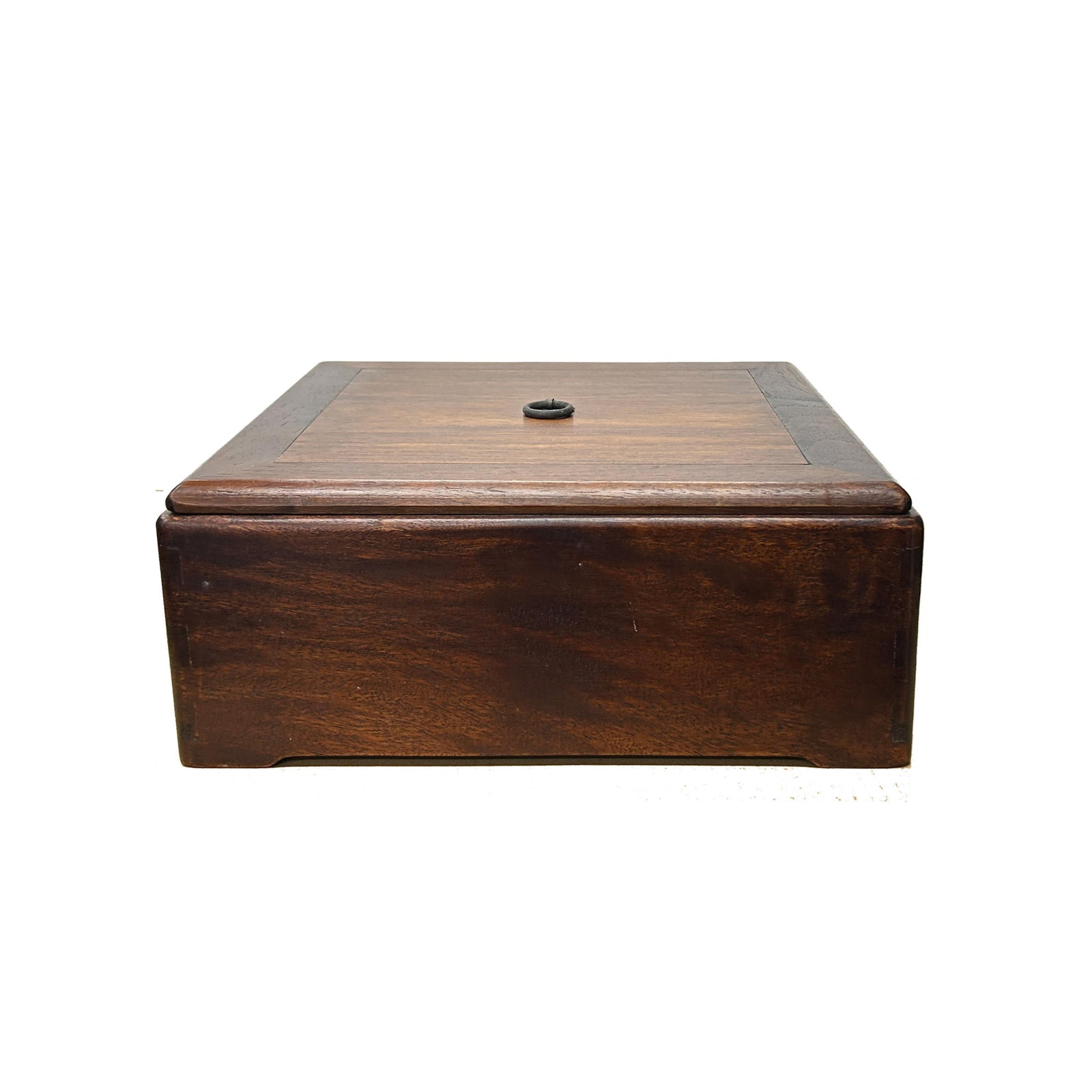 Oriental Plain Surface Brown Natural Wood Small Square Accent Box - 3
