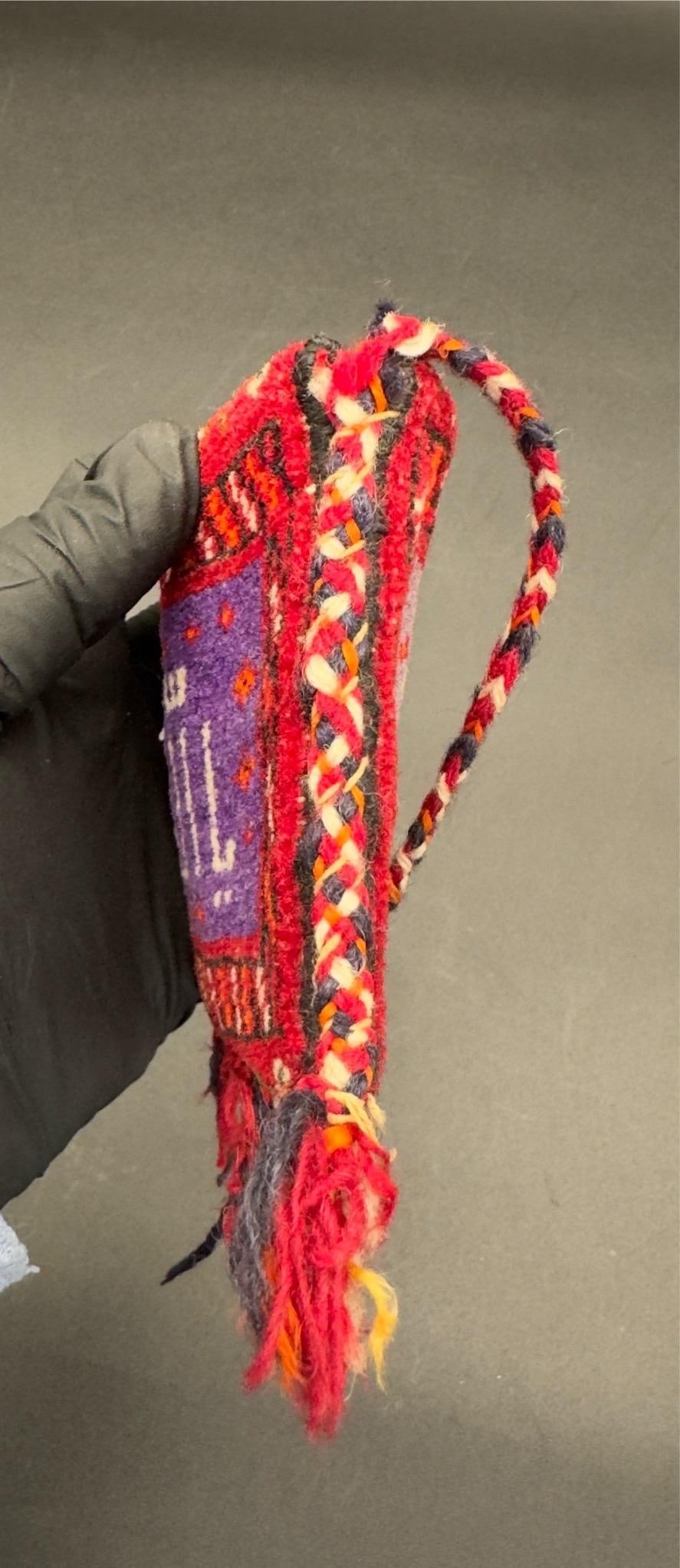 Antique Tailsman Bag, Medicine Bag, Textile Pouch - 4