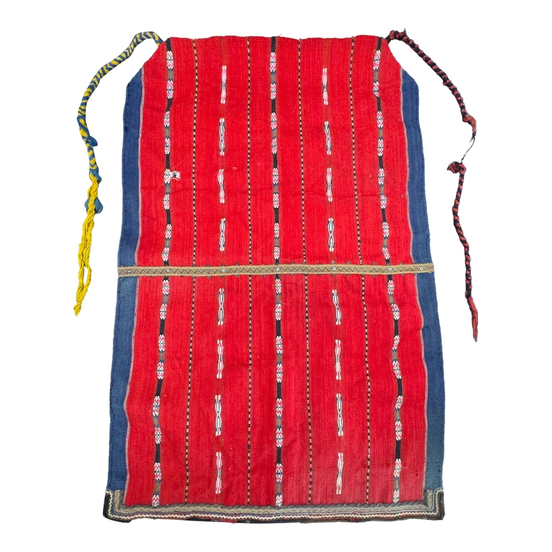Vintage Traditional Balkan Apron: Beautiful vintage Balkan apron or Prestika. Traditional components of Bulgarian National costumes and are handwoven from wool. This specific apron is crafted from two rectangular pieces of weft-faced