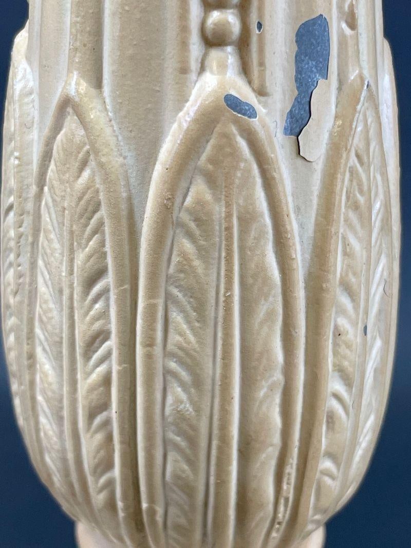 Vintage Italian Capodimonte Floral Relief Table Lamps - Pair - 12