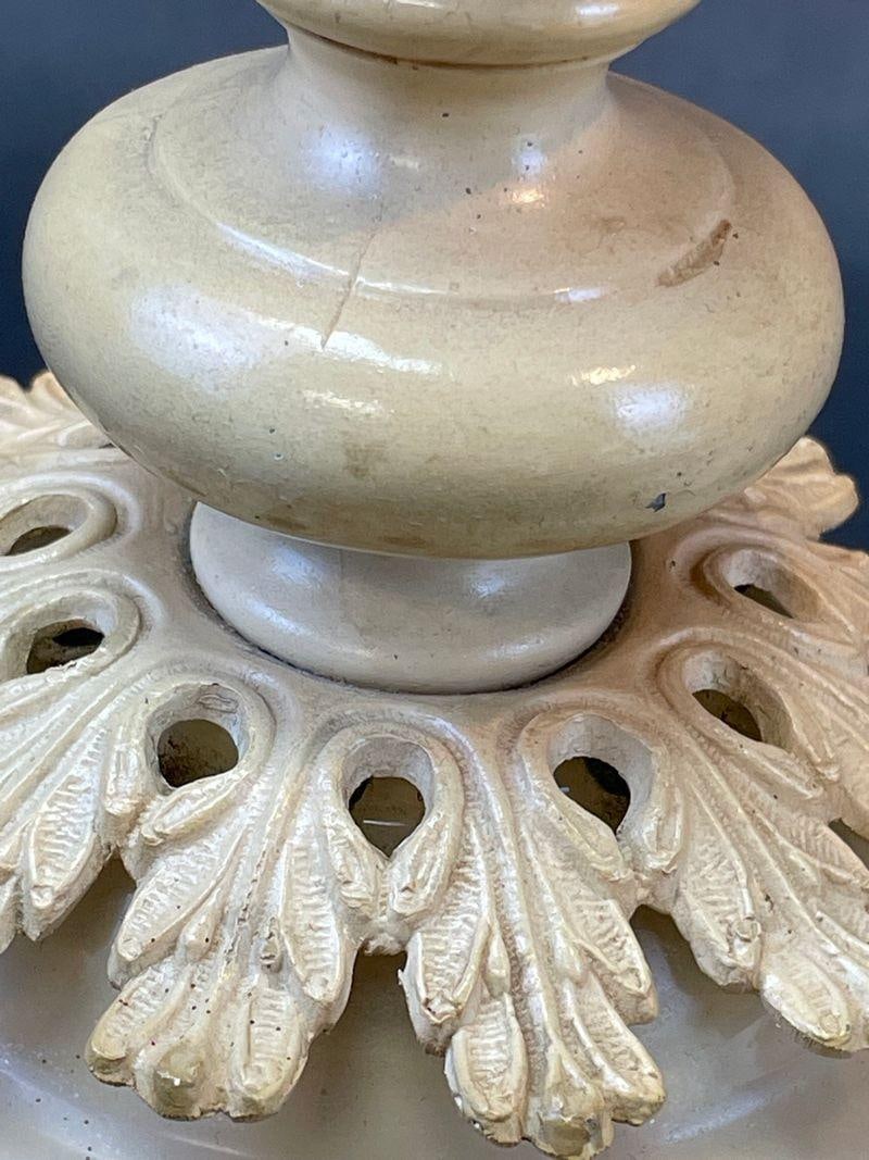 Vintage Italian Capodimonte Floral Relief Table Lamps - Pair - 2