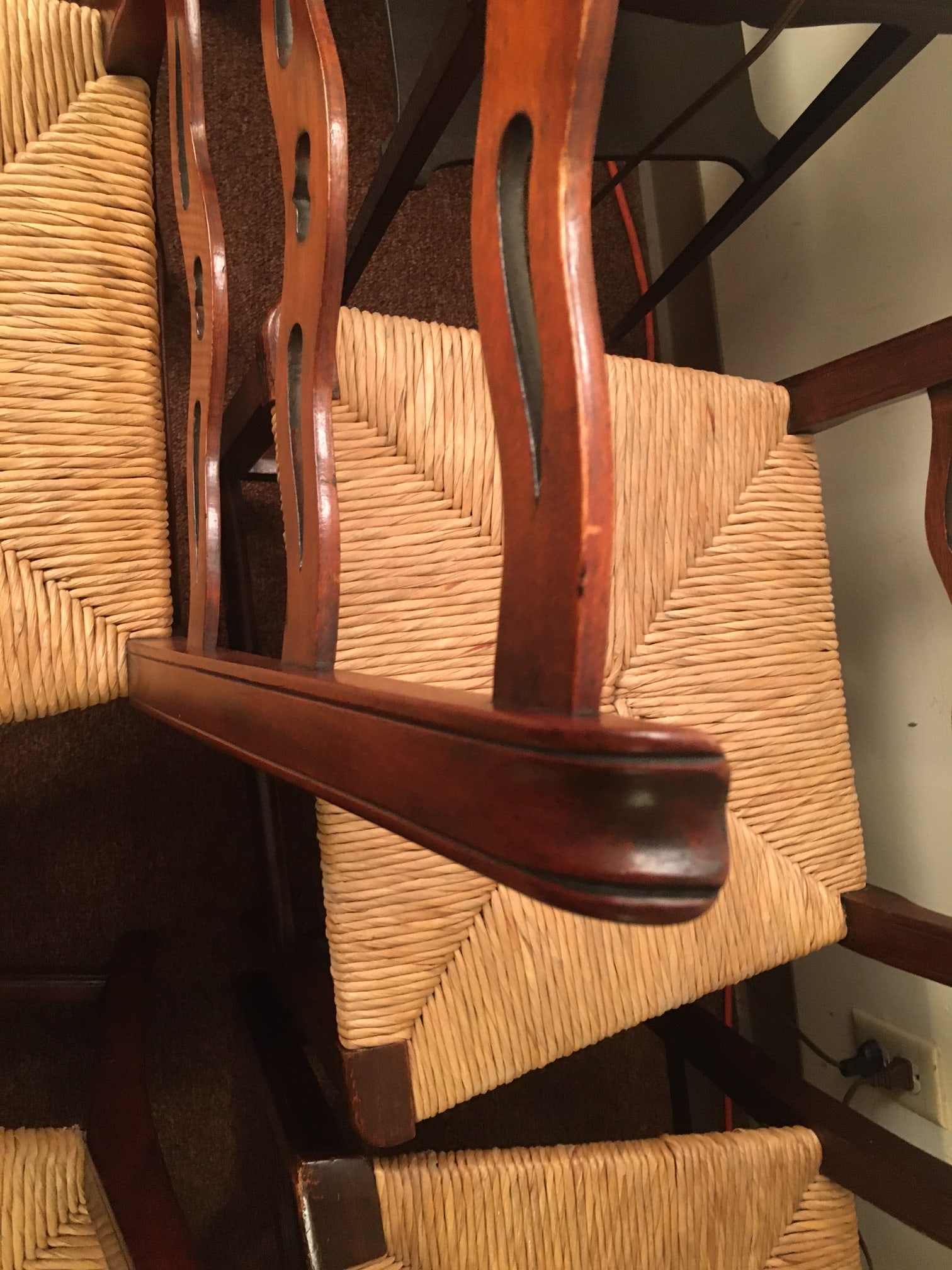 American Country Mahogany Chippendale Ribbon-Backed Chairs Set of Six C1820s - 10