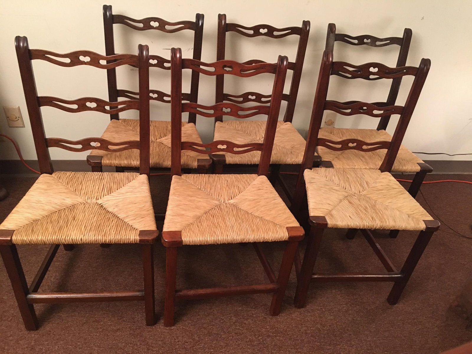 American Country Mahogany Chippendale Ribbon-Backed Chairs Set of Six C1820s - 11