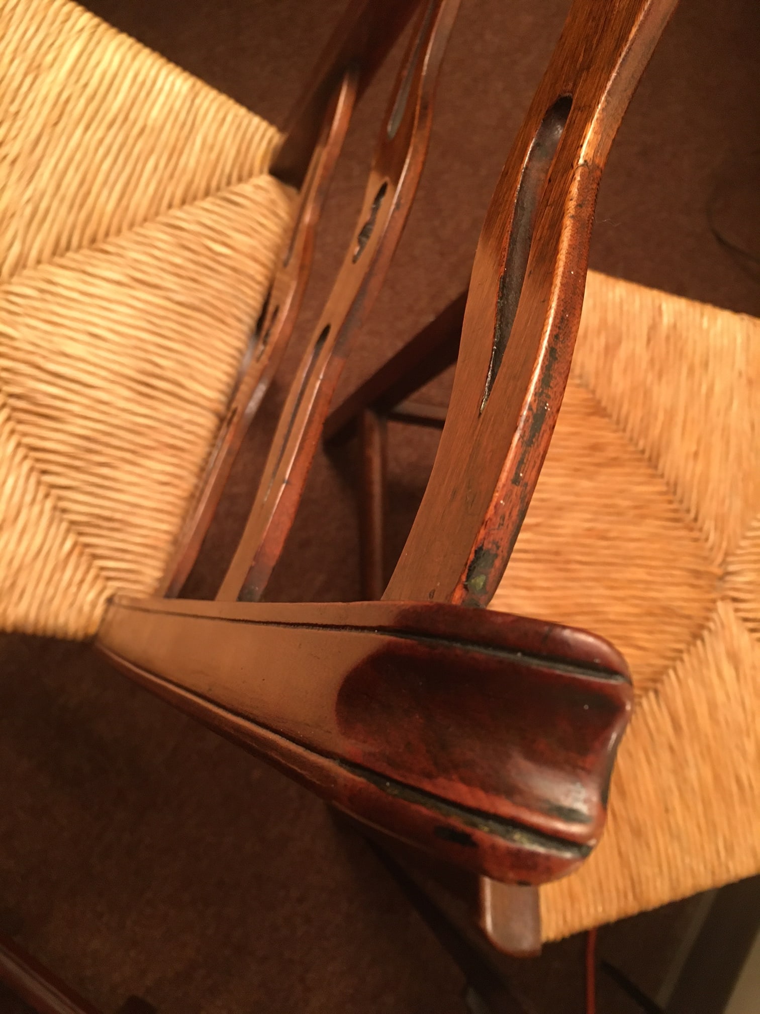American Country Mahogany Chippendale Ribbon-Backed Chairs Set of Six C1820s - 9
