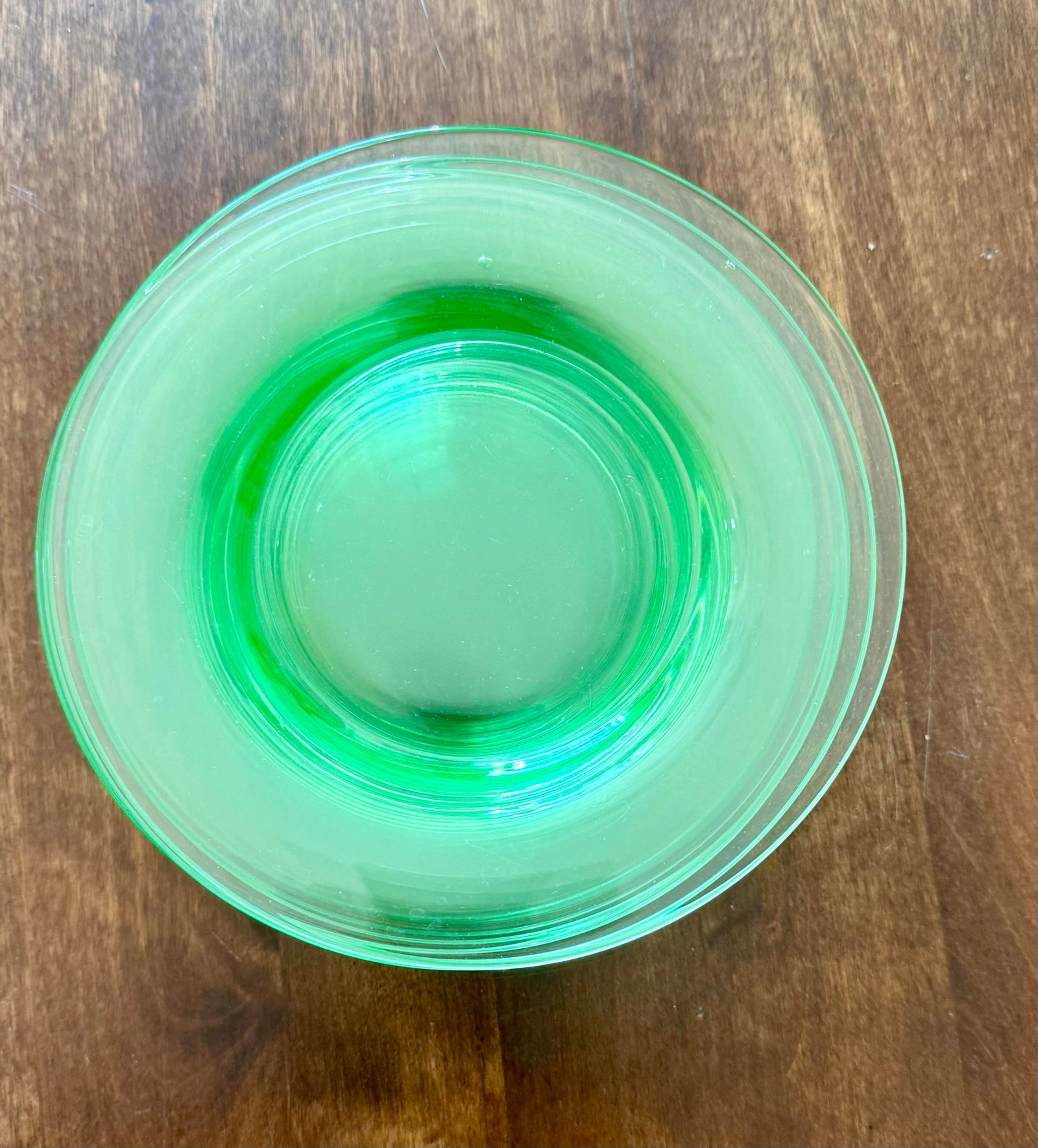 Fostoria Pioneer Vaseline Glass Salad Plates - 2