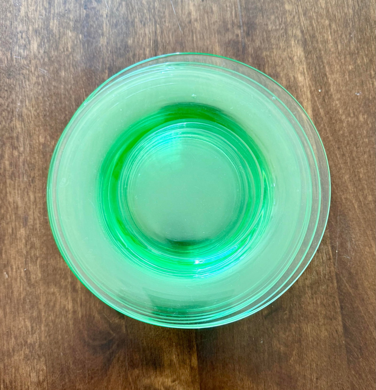 Fostoria Pioneer Vaseline Glass Salad Plates - 7