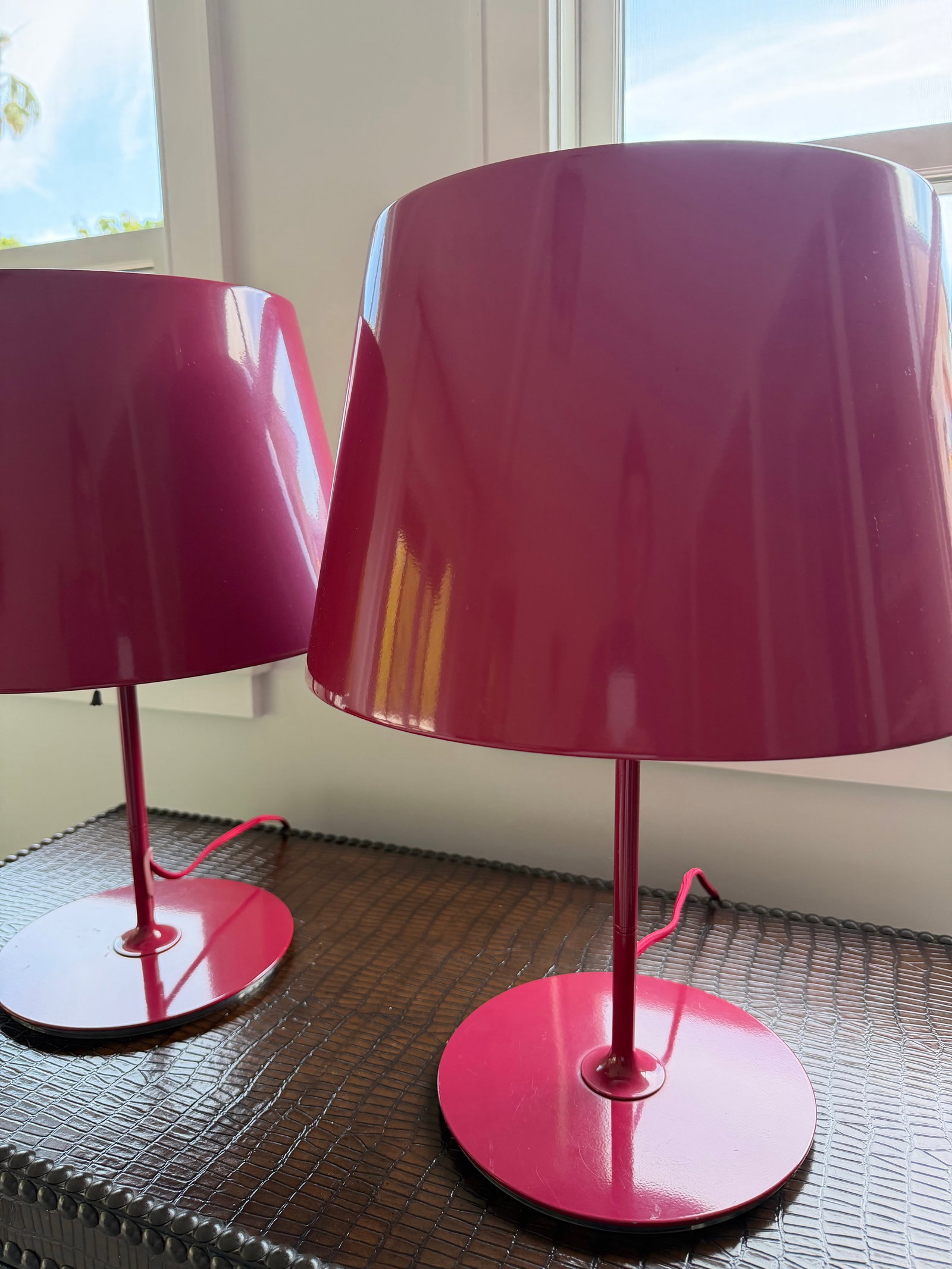 Vintage Ikea Kulla Red (Winered) Table Lamps From the 1990 - Set of Two - 3