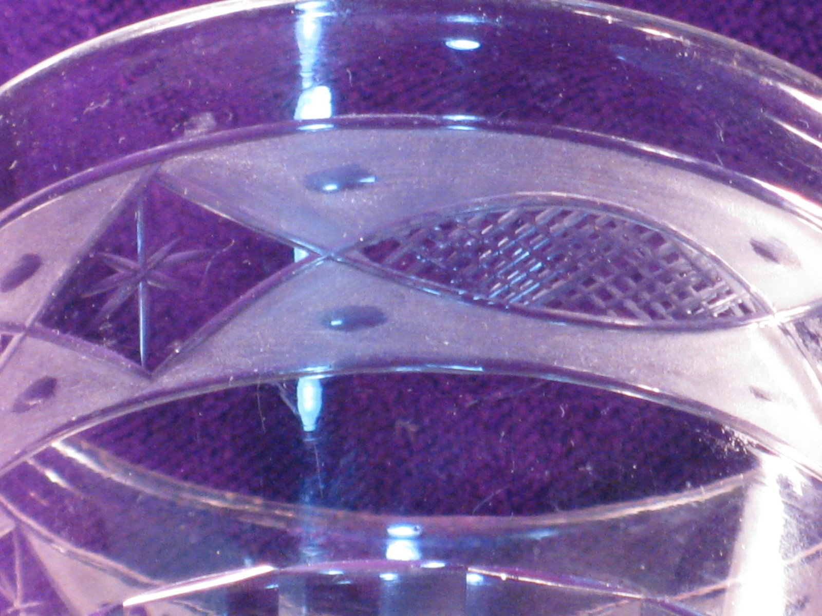 Clear Wine or Rummer Glass Early 19th C. Irish, Engraved Star & Hatch Pattern, Cork Glass Co. - 2