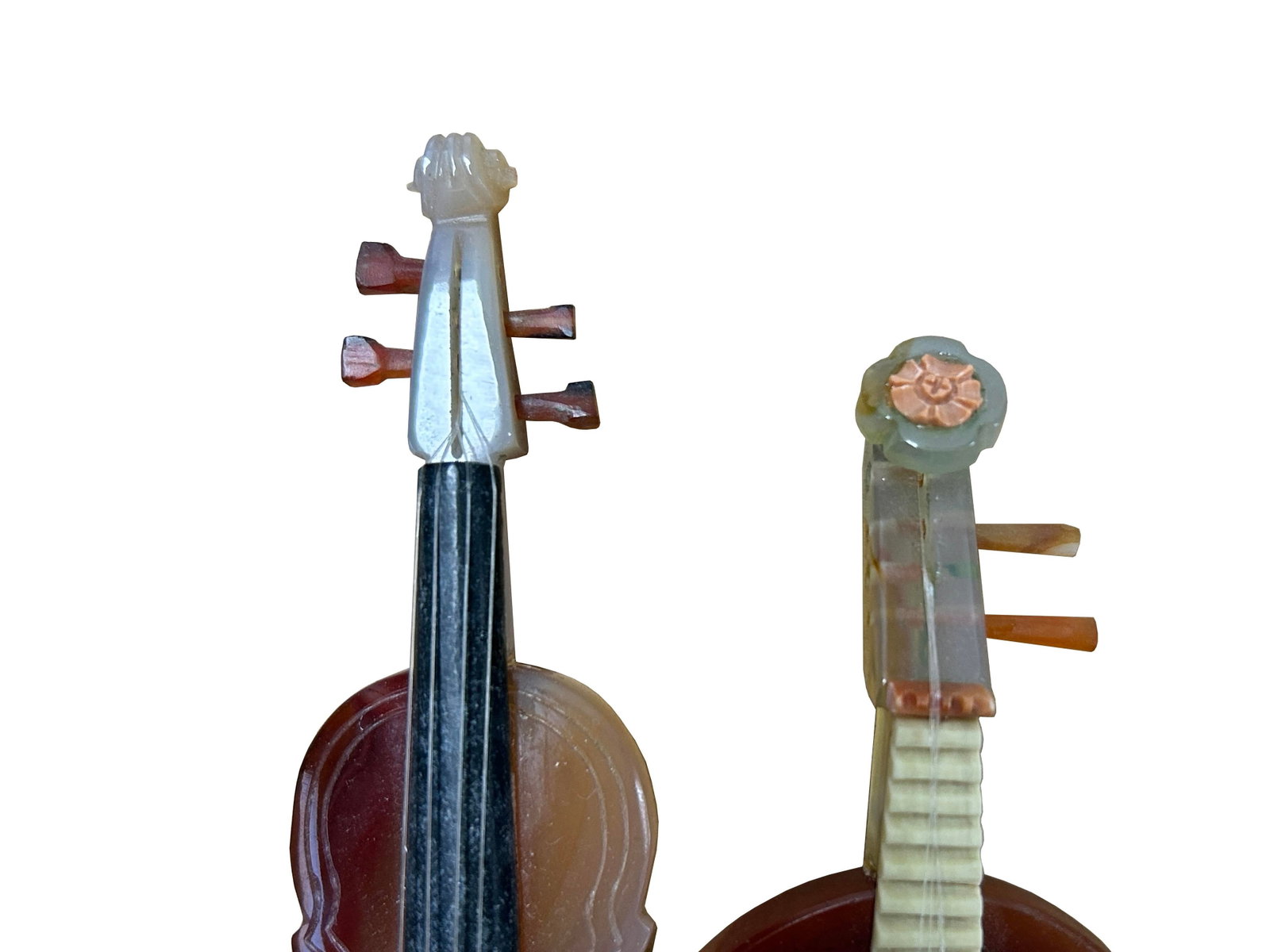 Set of 4 Color Stone Instruments Miniature Display Art Figures - 12