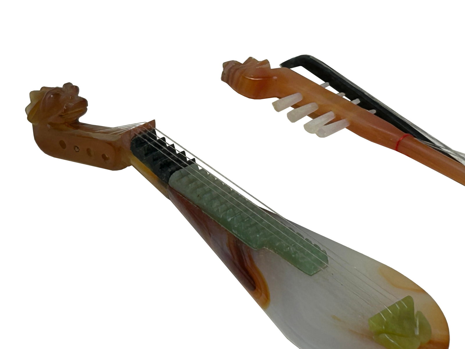Set of 4 Color Stone Instruments Miniature Display Art Figures - 14