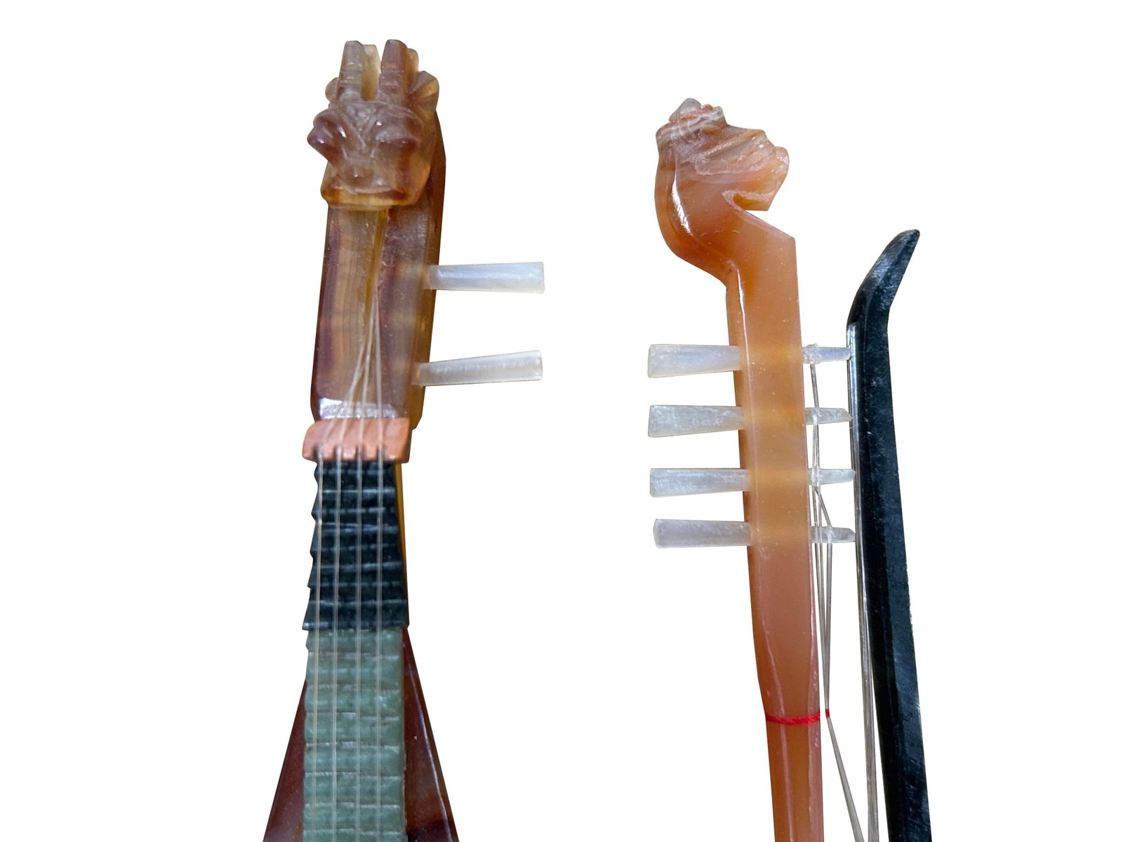 Set of 4 Color Stone Instruments Miniature Display Art Figures - 8