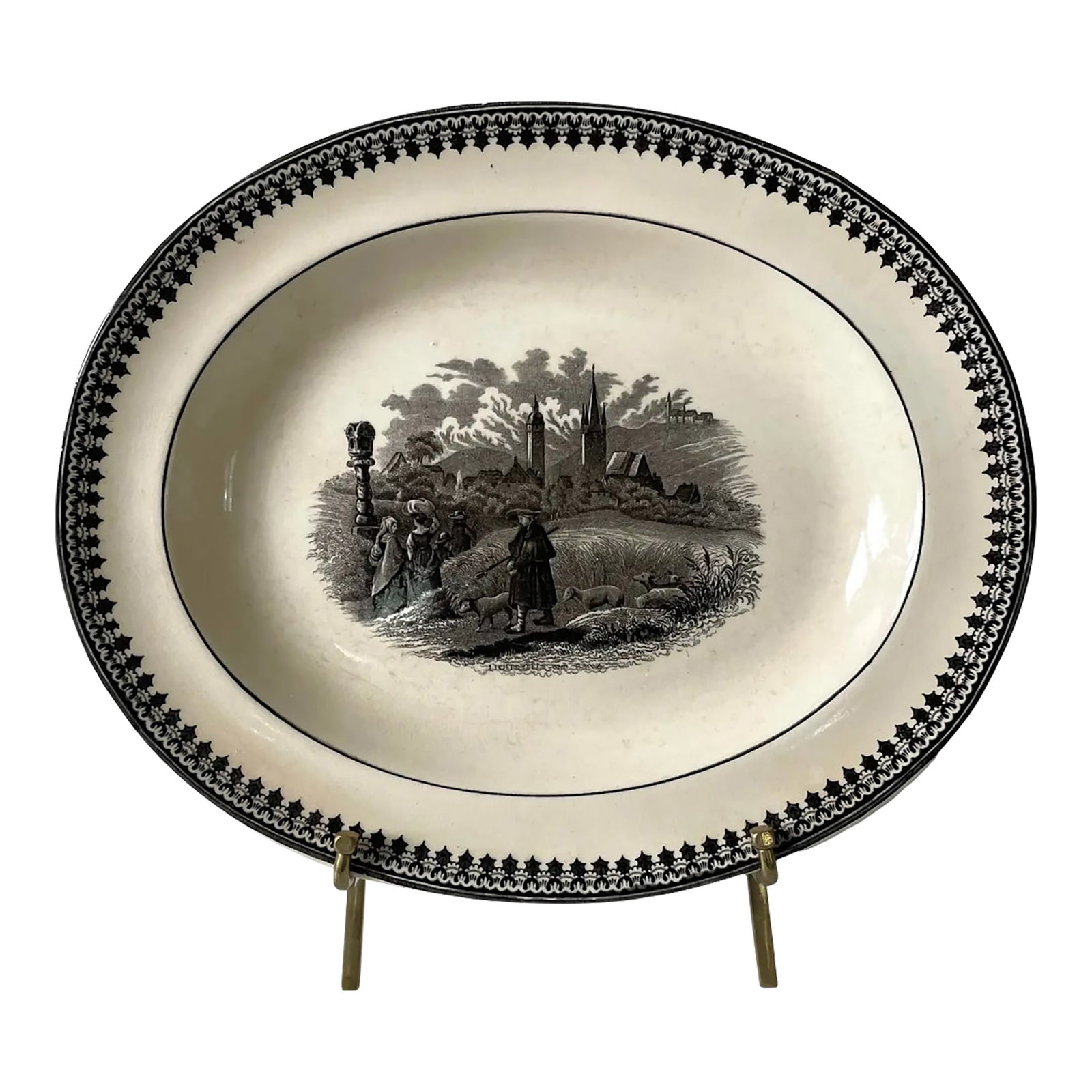 Late 19th Century Old Abbey Ware Alpina Platter by Villeroy & Boch Mettlach (1 of 6)