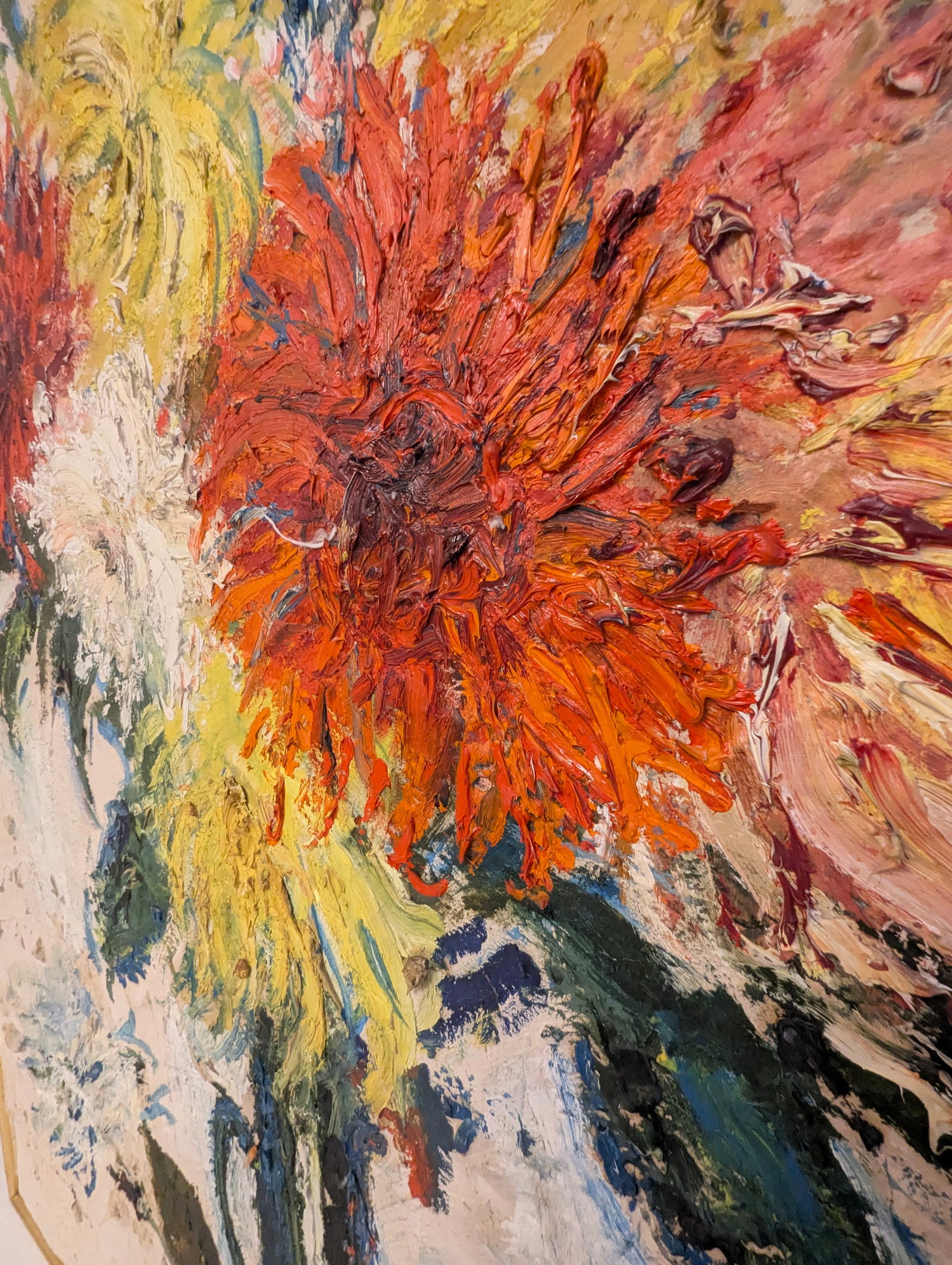 1980s Expressionist Oil Impasto Floral Still Life - 5