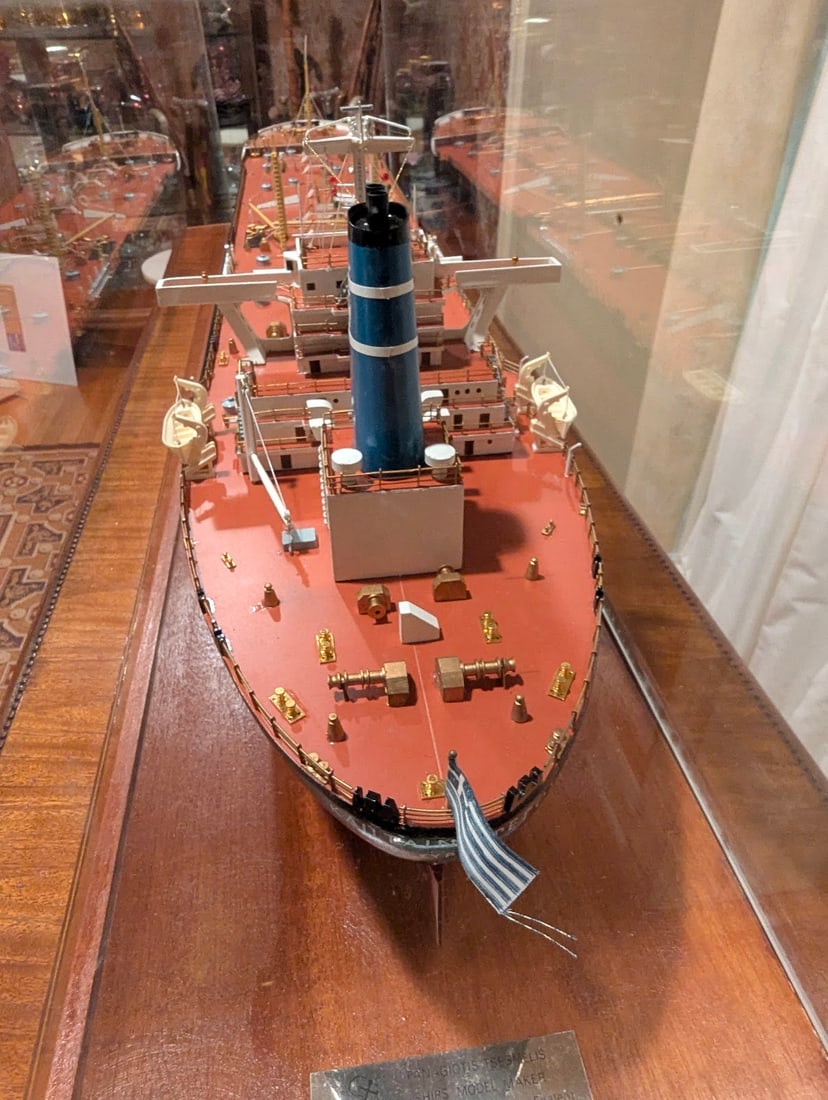 Rare Museum Quality Tanker Ship Model in Display Case Titled "Mv Captain Gregos" - 3
