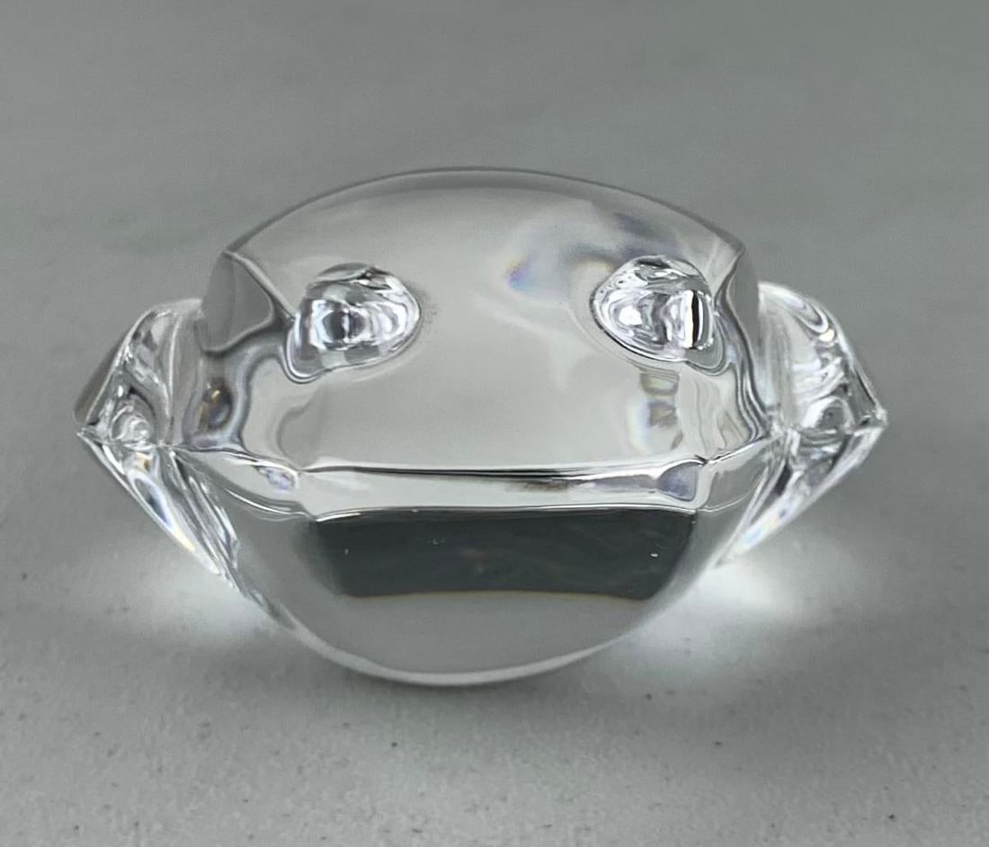 1980s Val St. Lambert De Sousa Crystal Frog Figurine - 2