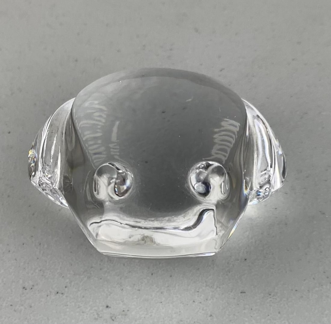 1980s Val St. Lambert De Sousa Crystal Frog Figurine - 3