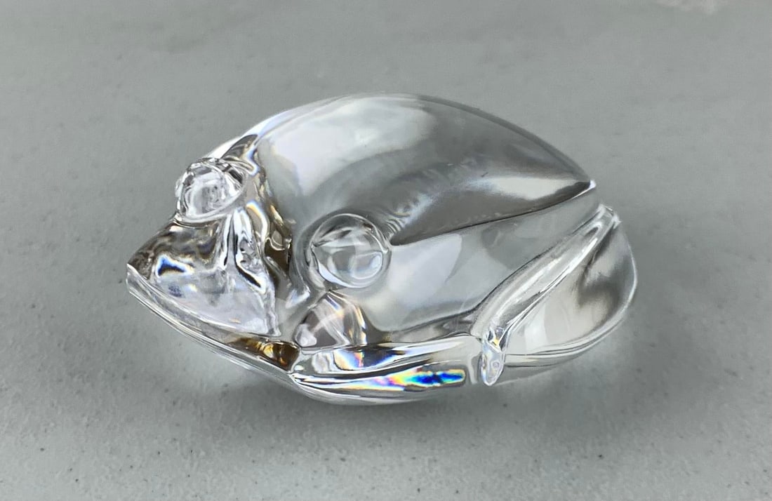 1980s Val St. Lambert De Sousa Crystal Frog Figurine - 5