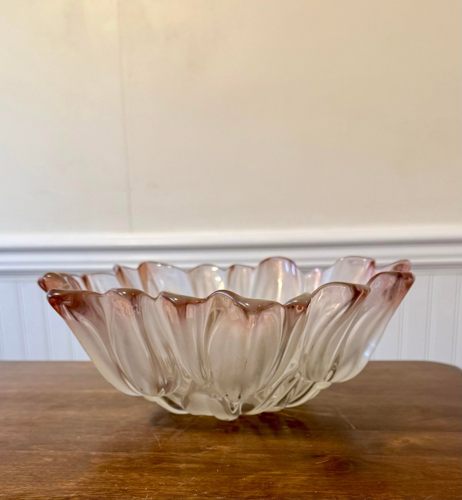 Mikasa Walthn Glas Pink Tulip Crystal Bowl - 10