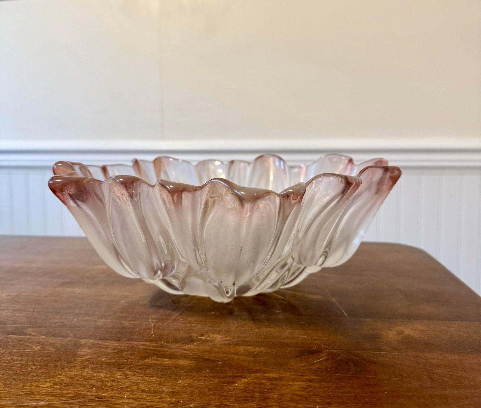 Mikasa Walthn Glas Pink Tulip Crystal Bowl - 11