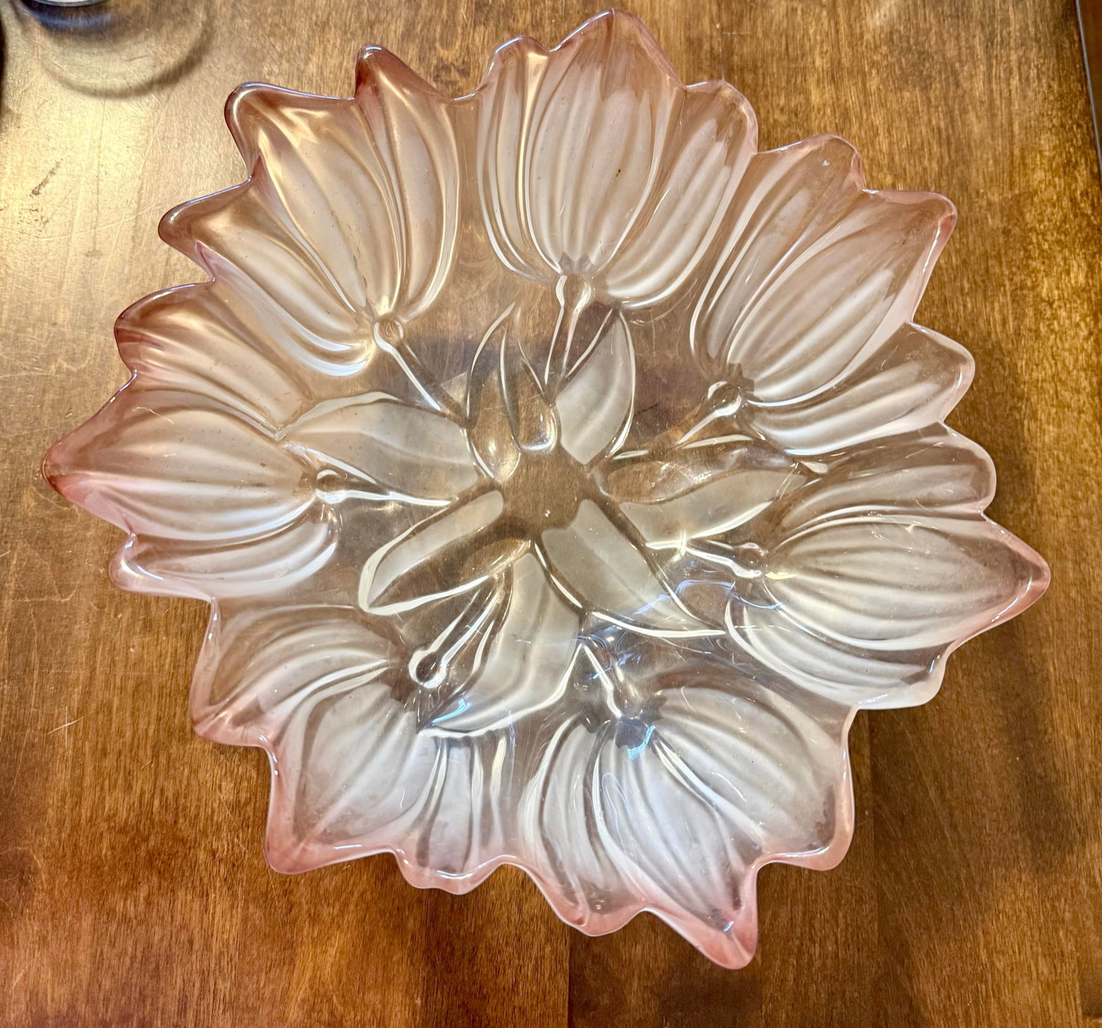 Mikasa Walthn Glas Pink Tulip Crystal Bowl - 2
