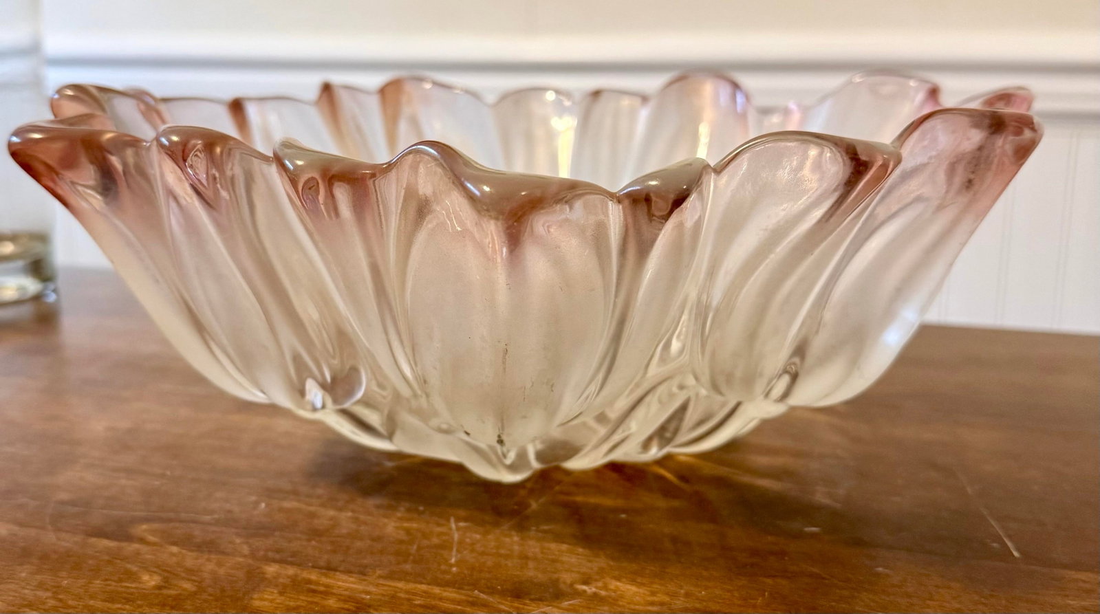 Mikasa Walthn Glas Pink Tulip Crystal Bowl - 4