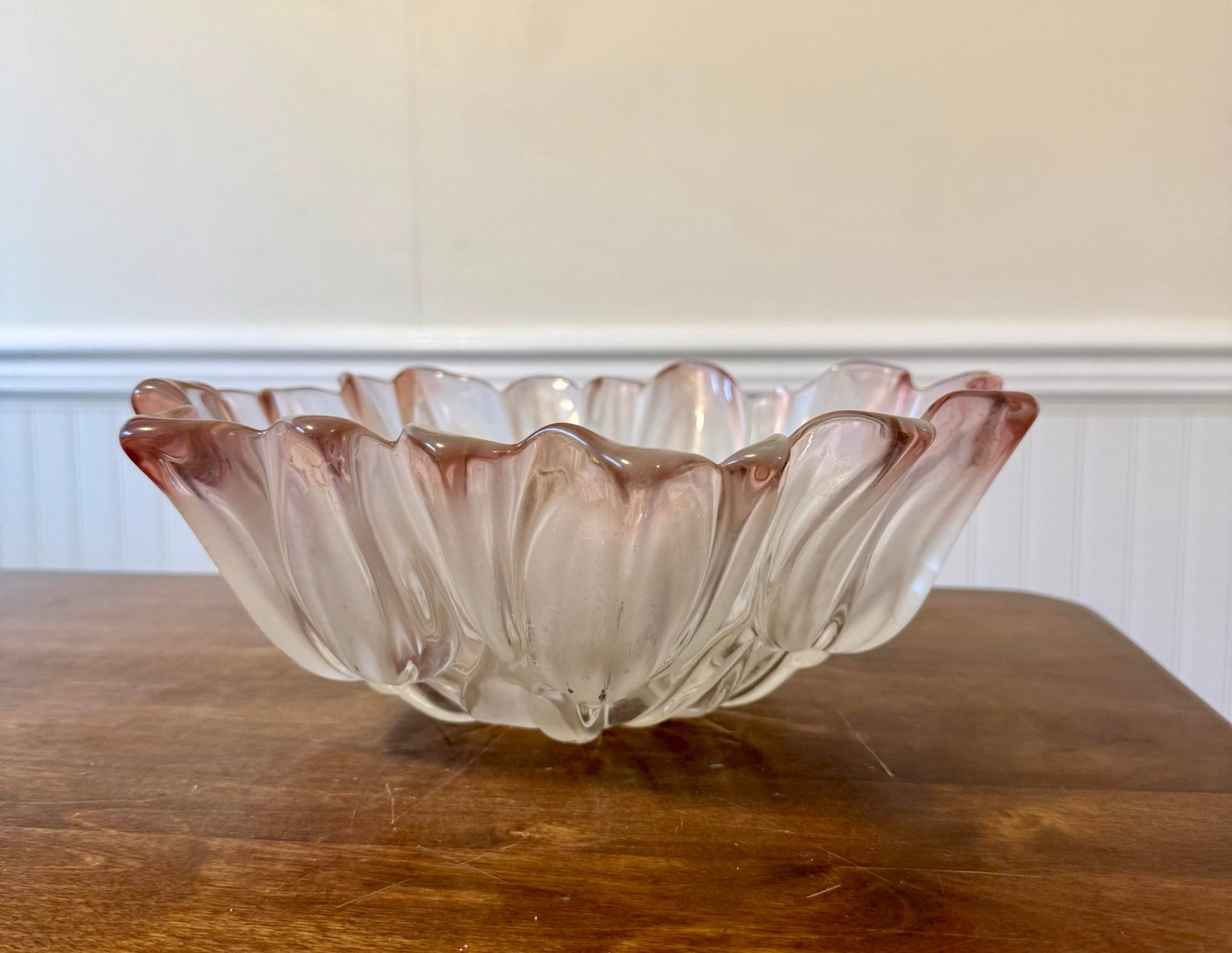 Mikasa Walthn Glas Pink Tulip Crystal Bowl - 5