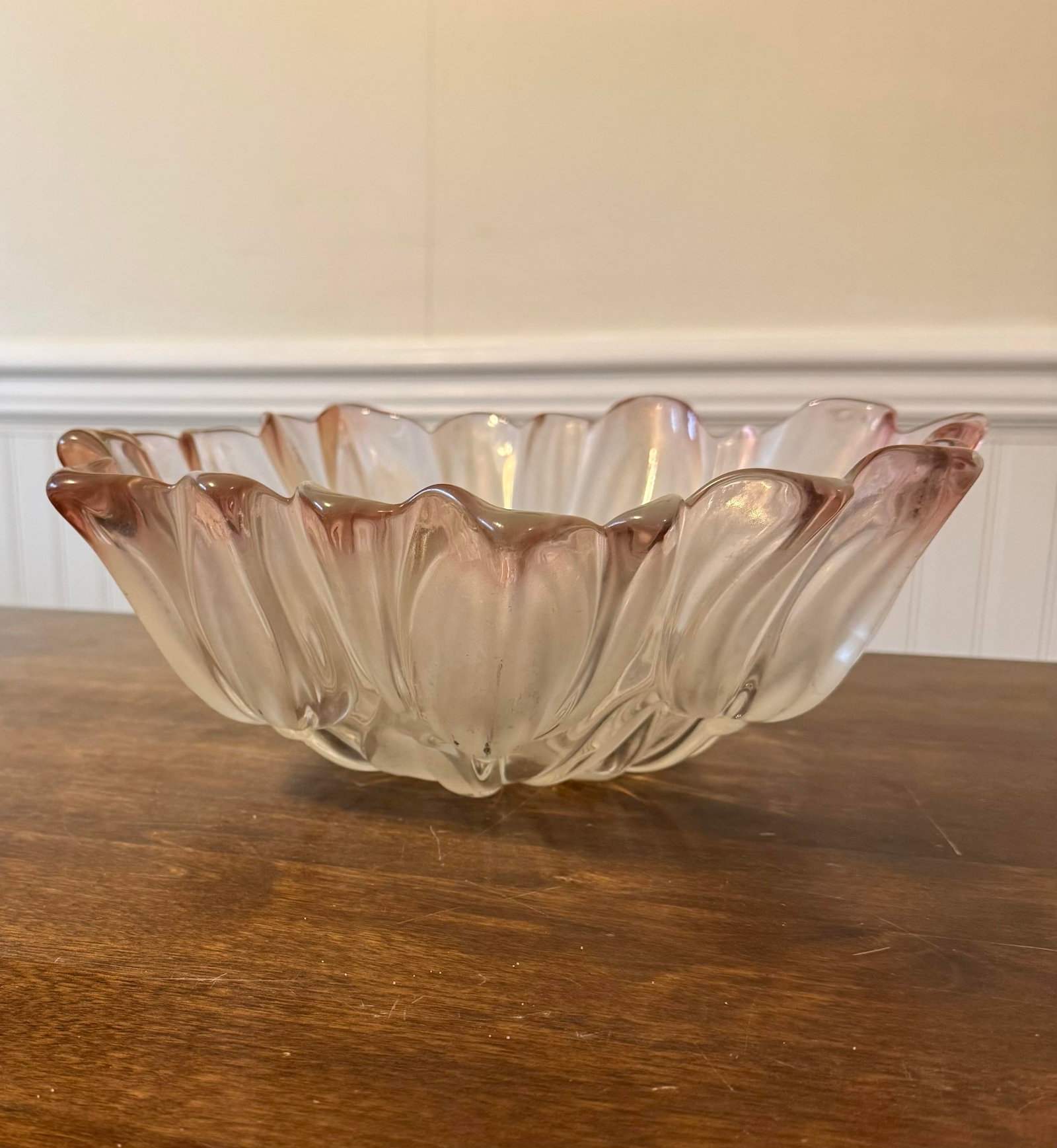 Mikasa Walthn Glas Pink Tulip Crystal Bowl - 7