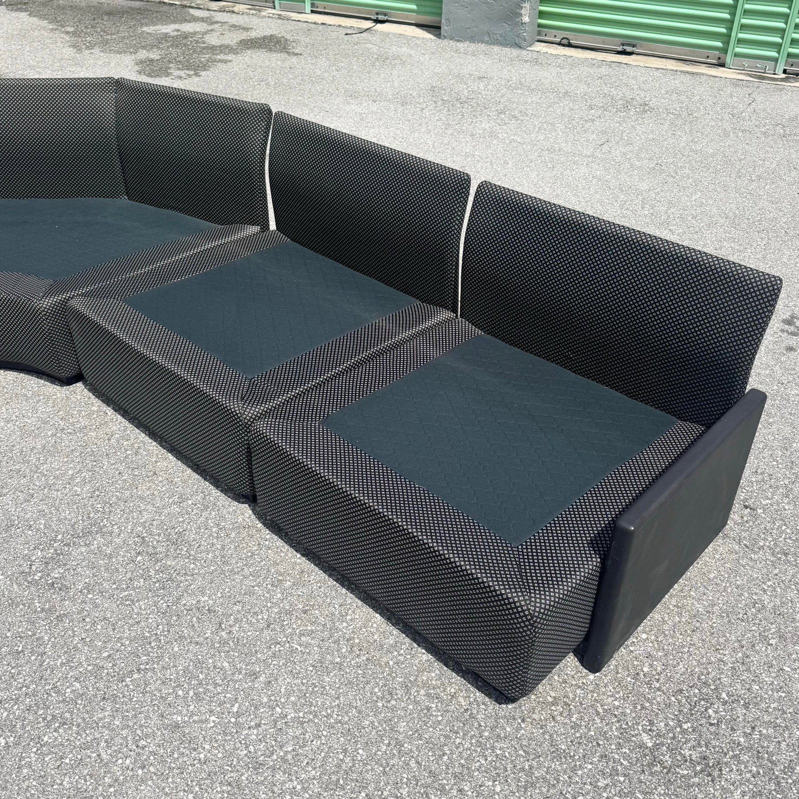 Postmodern Black on Black Modular Sectional Sofa - 5 Pieces - 11