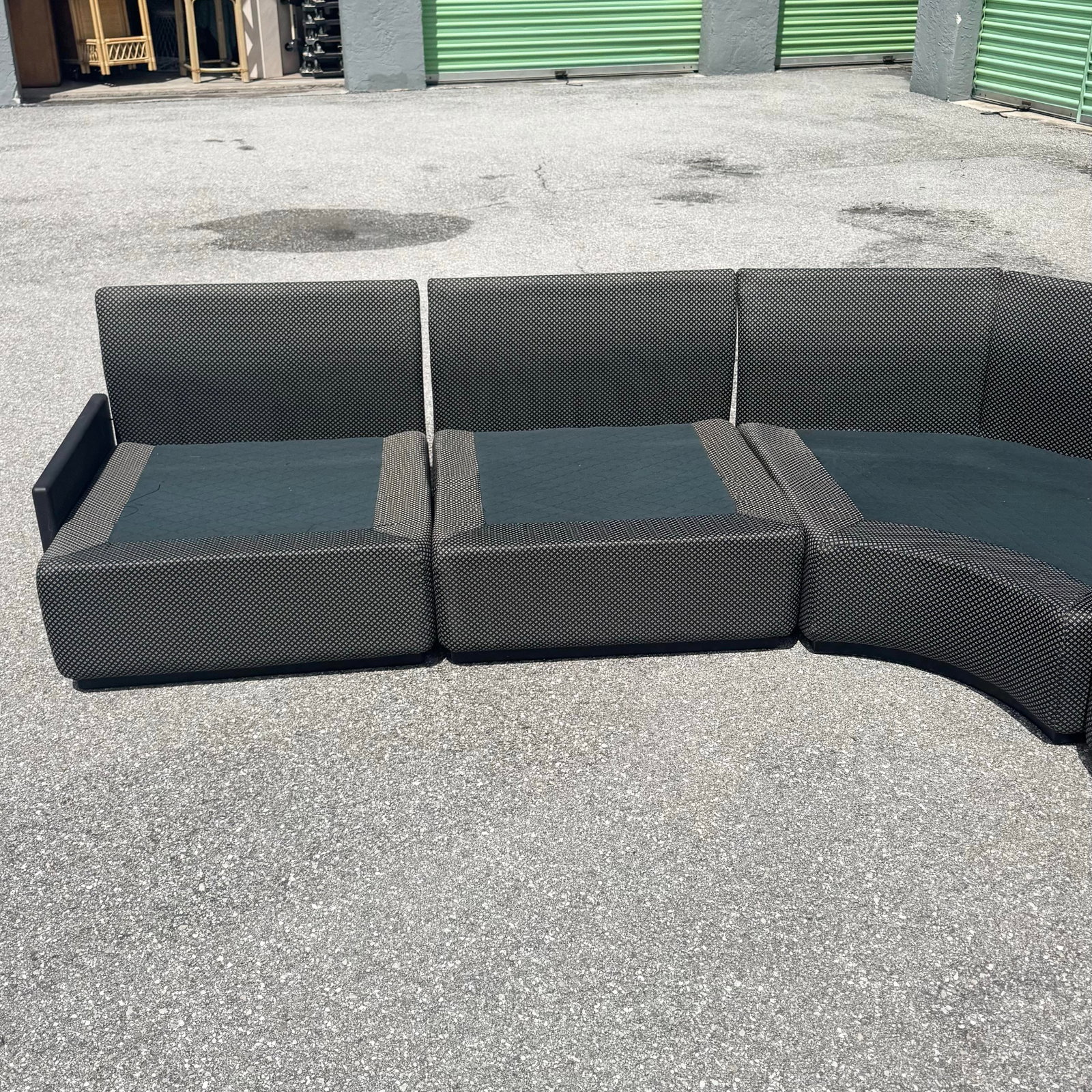 Postmodern Black on Black Modular Sectional Sofa - 5 Pieces - 12