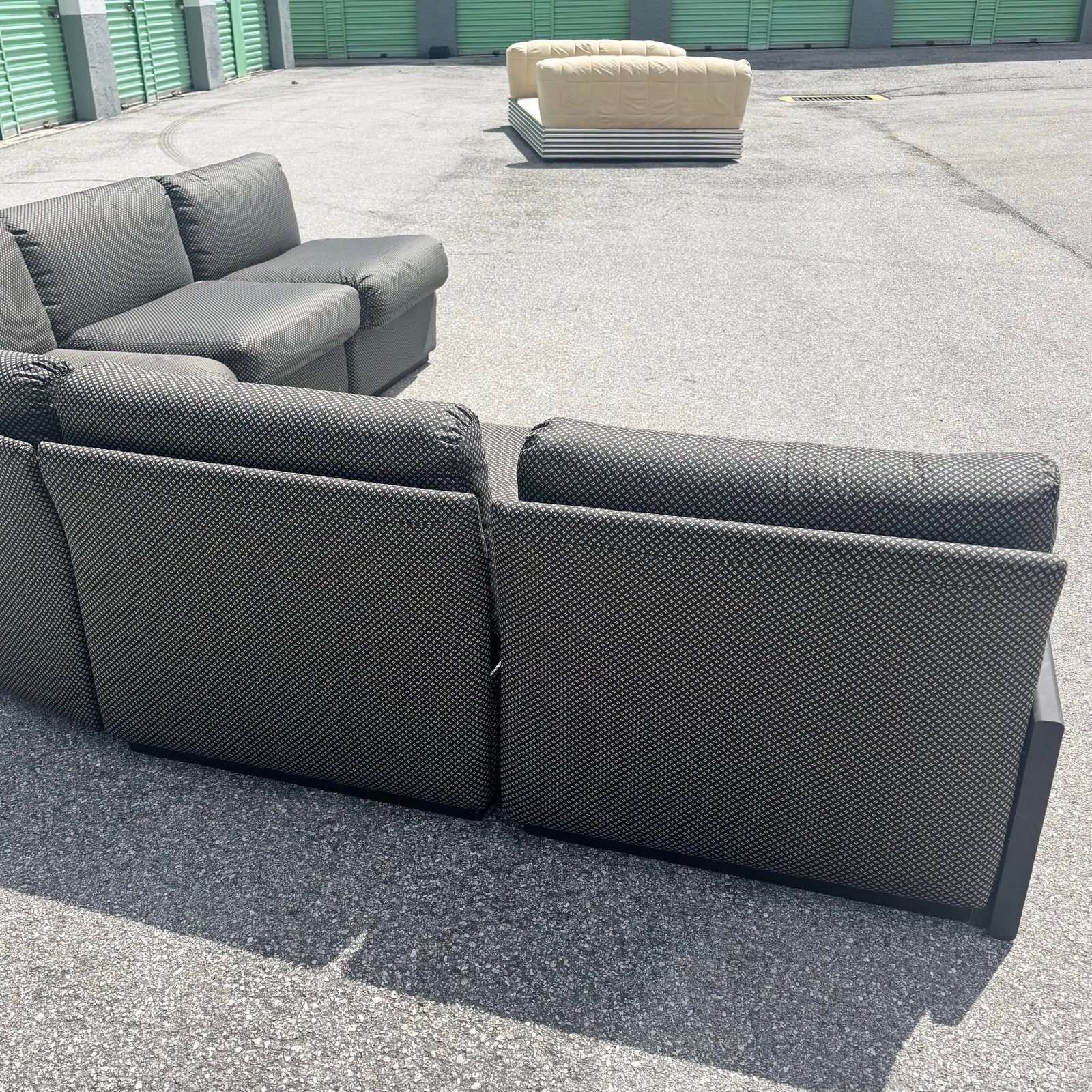 Postmodern Black on Black Modular Sectional Sofa - 5 Pieces - 8