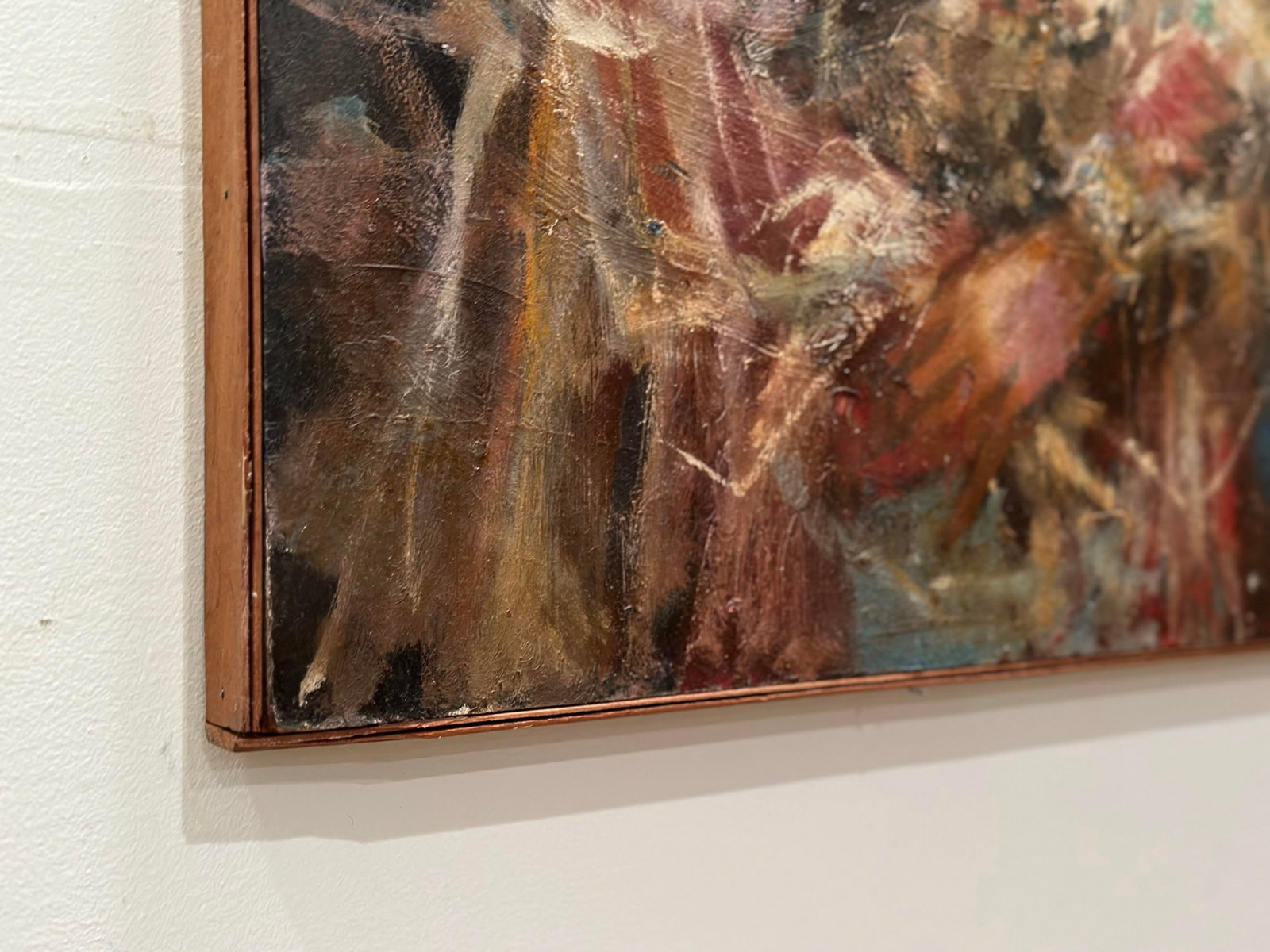 1970s Jonah Kinigstein - Abstract Impressionist Oil on Board - Flower Children Wedding - 6