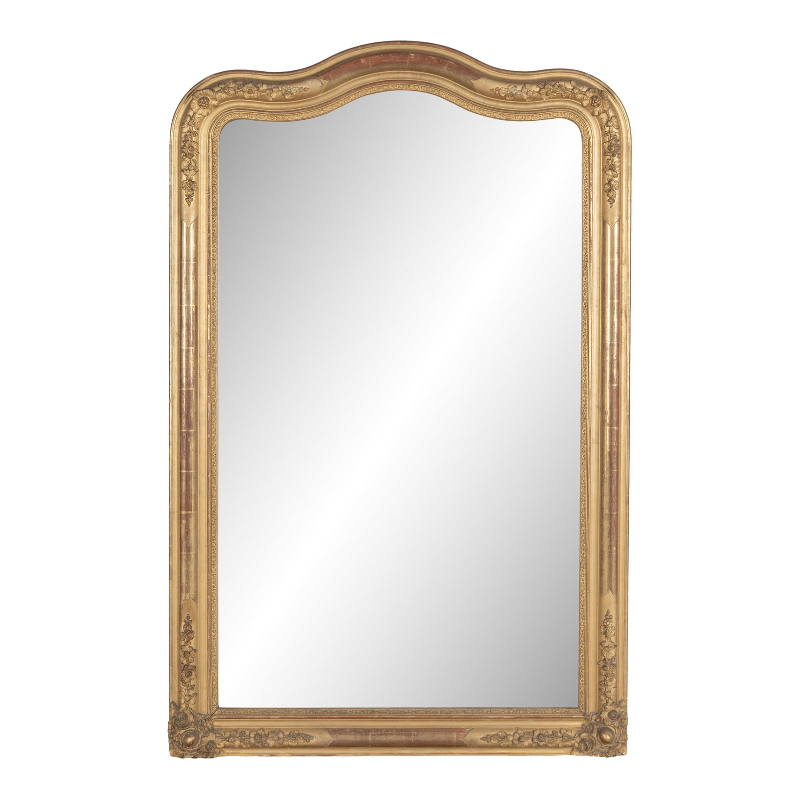 Louis Philippe Gilded Mirror, French Antique Floral Decor, Circa 1880 (1 of 9)