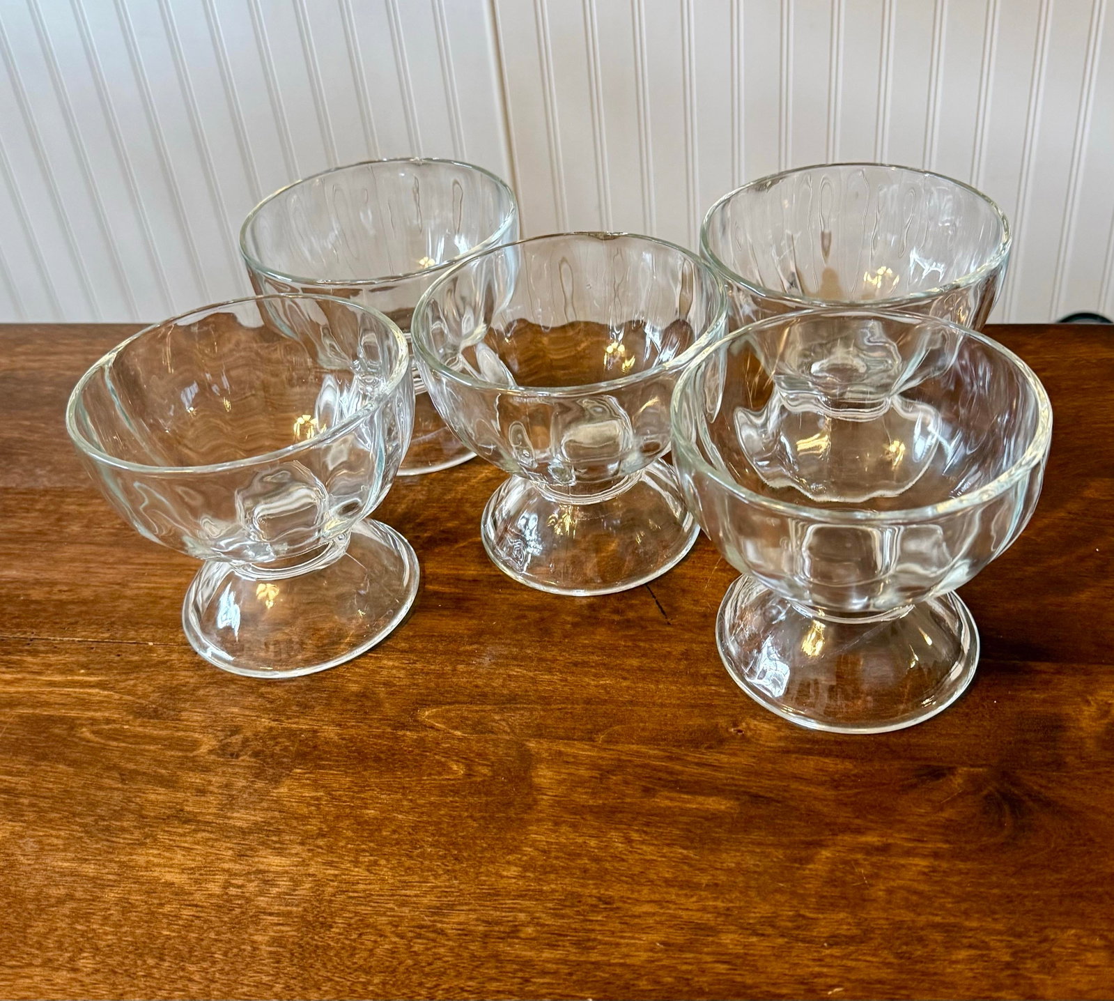 Libbey Glass Pedestal Bowls - Set of 5 - 10