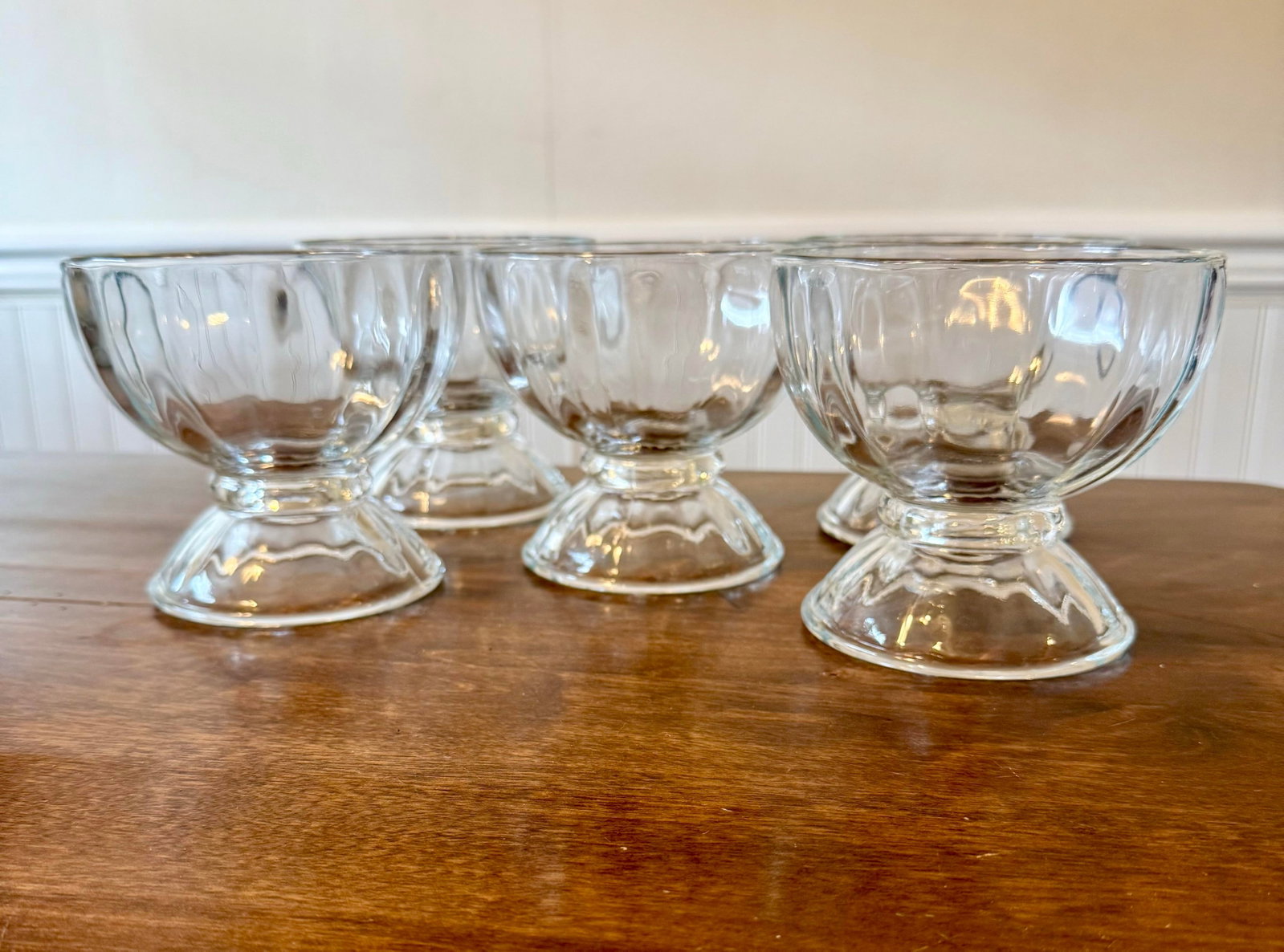 Libbey Glass Pedestal Bowls - Set of 5 - 6