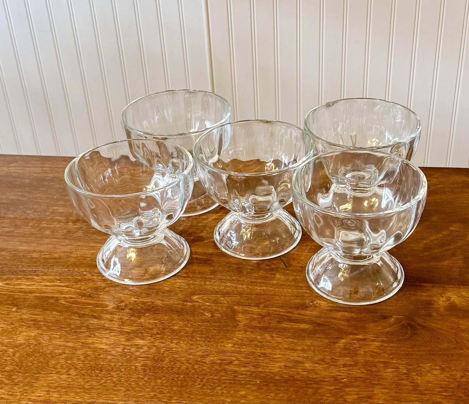 Libbey Glass Pedestal Bowls - Set of 5 - 7