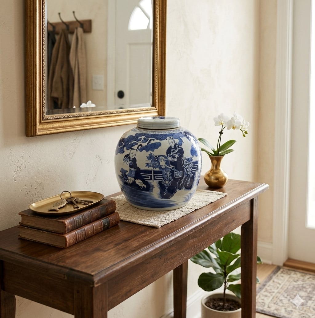 Oriental Blue White Big Kirin Riding Porcelain Large Ginger Jar - 7