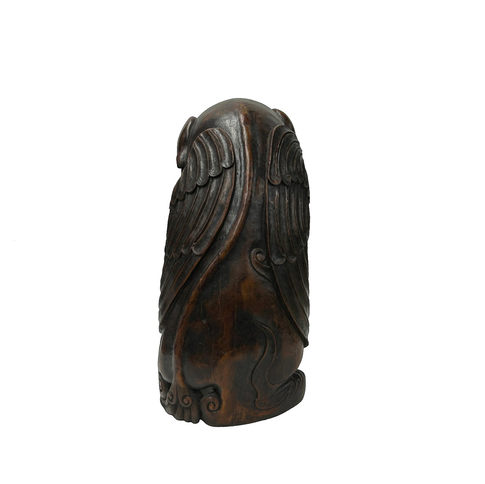 Vintage Handcrafted Bixie Pixiu Mythical Wings Bamboo Display Art Figure - 4