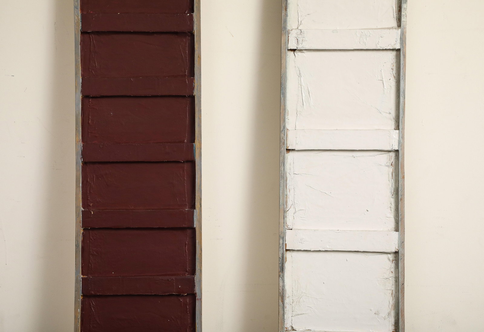 Bruce Robbins (American B. 1948), Plank (#3) & Plank (#7), Maroon & White, 1970s - 10