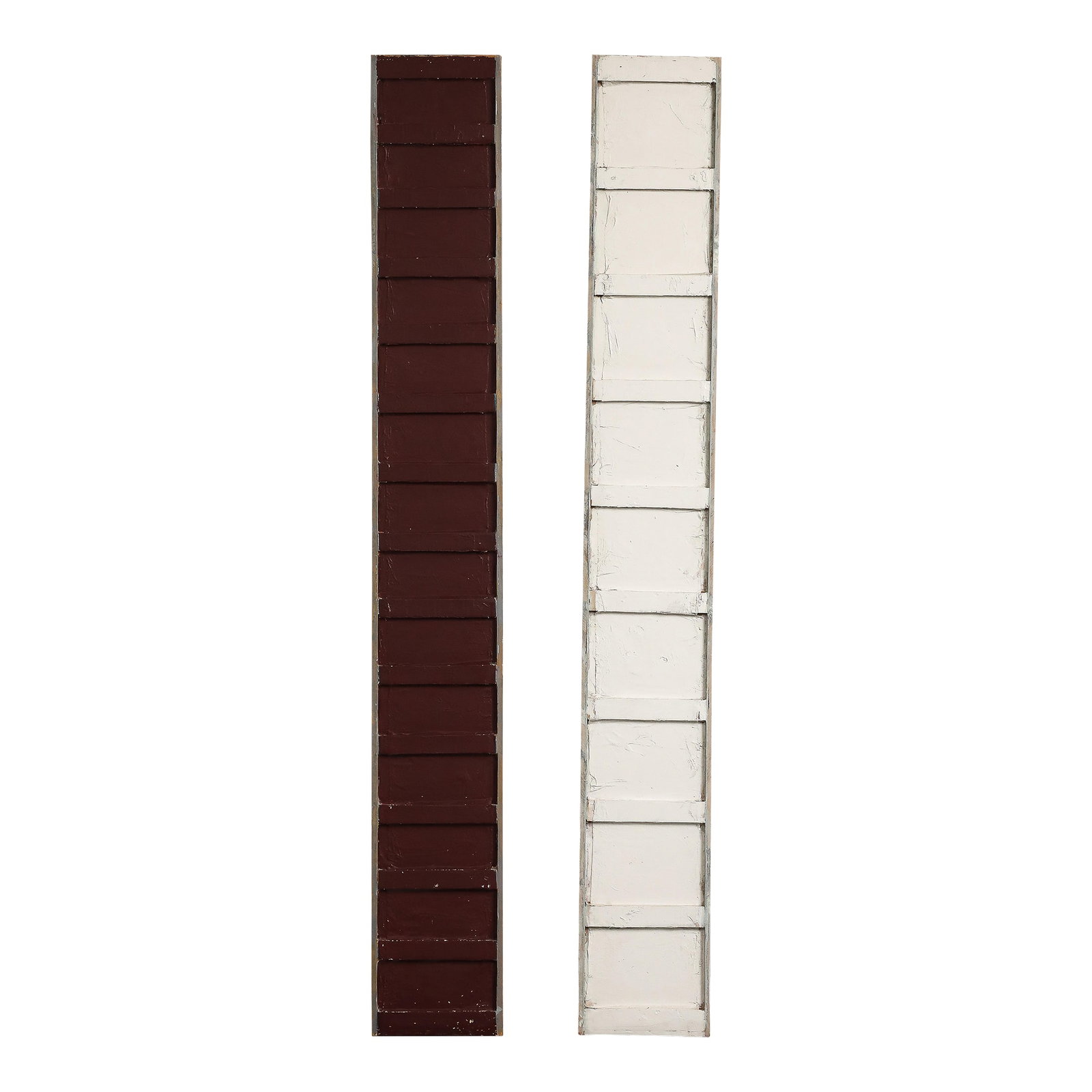 Bruce Robbins (American B. 1948), Plank (#3) & Plank (#7), Maroon & White, 1970s (1 of 14)