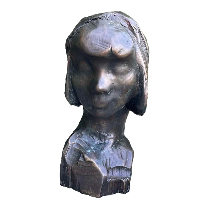 Mid 20th Century Bronze Sculpture "Taos Beauty" by Nicolai Fechin – Native American Portrait (1 of 14)