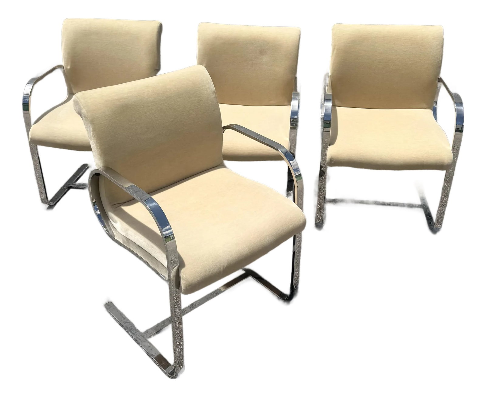 Mid Century Modern Miles Van Der Rohe Brno Style Cantilever Dining Chairs - Set of 4 (1 of 10)