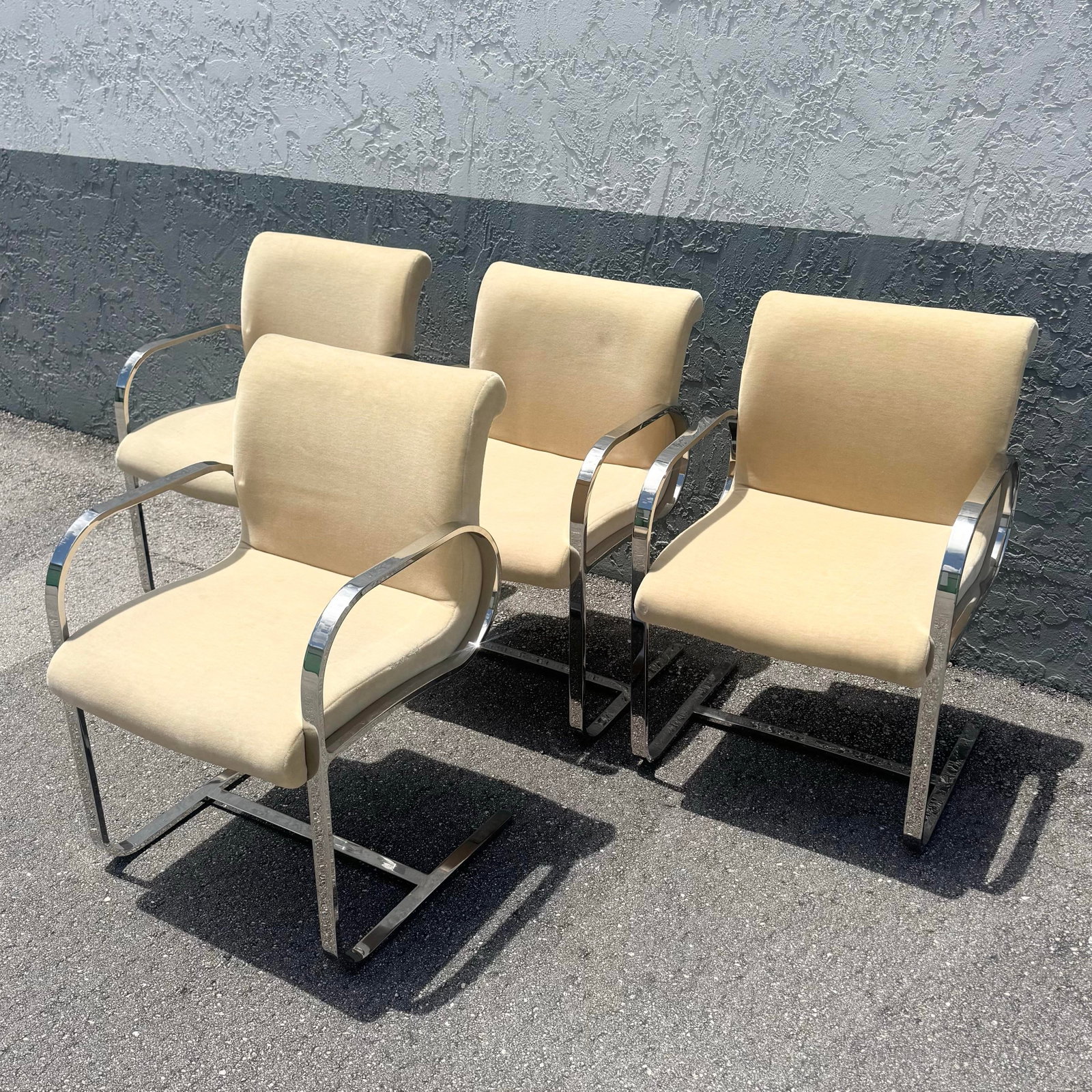 Mid Century Modern Miles Van Der Rohe Brno Style Cantilever Dining Chairs - Set of 4 - 2